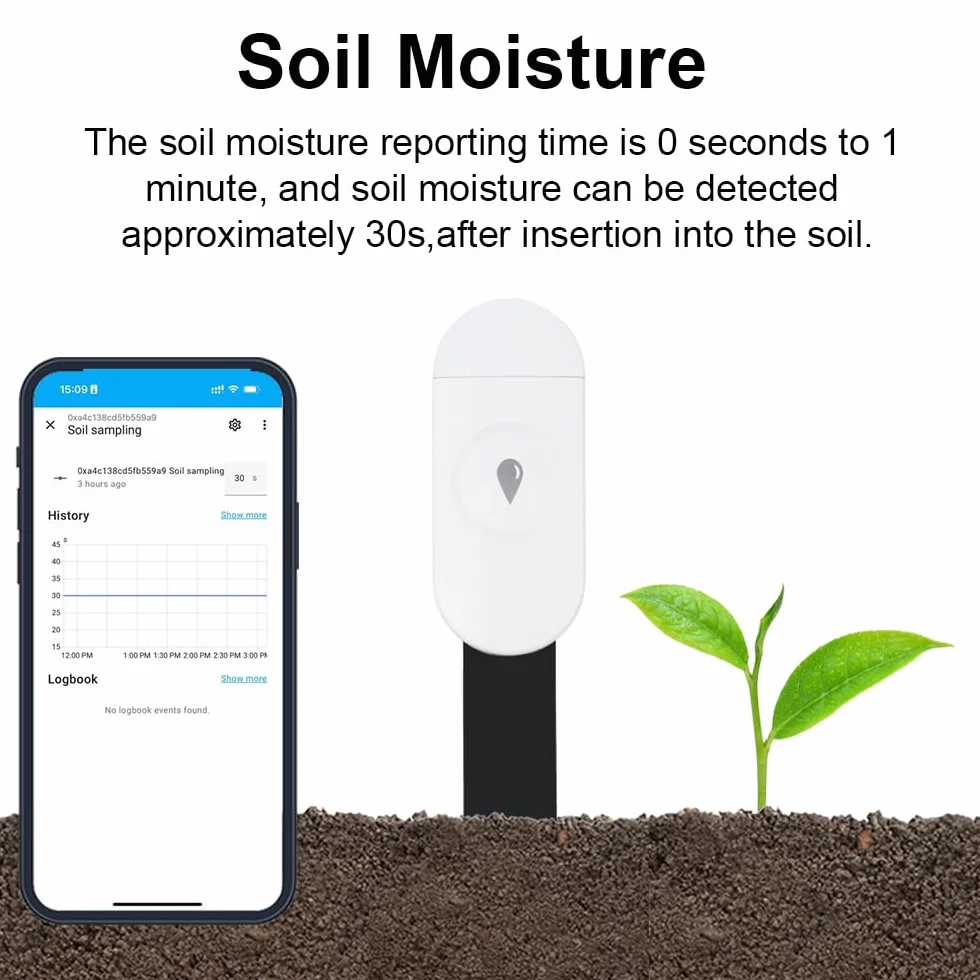 Haozee Sensor inteligente de humedad del suelo Zigbee, higrómetro/termómetro para jardín
