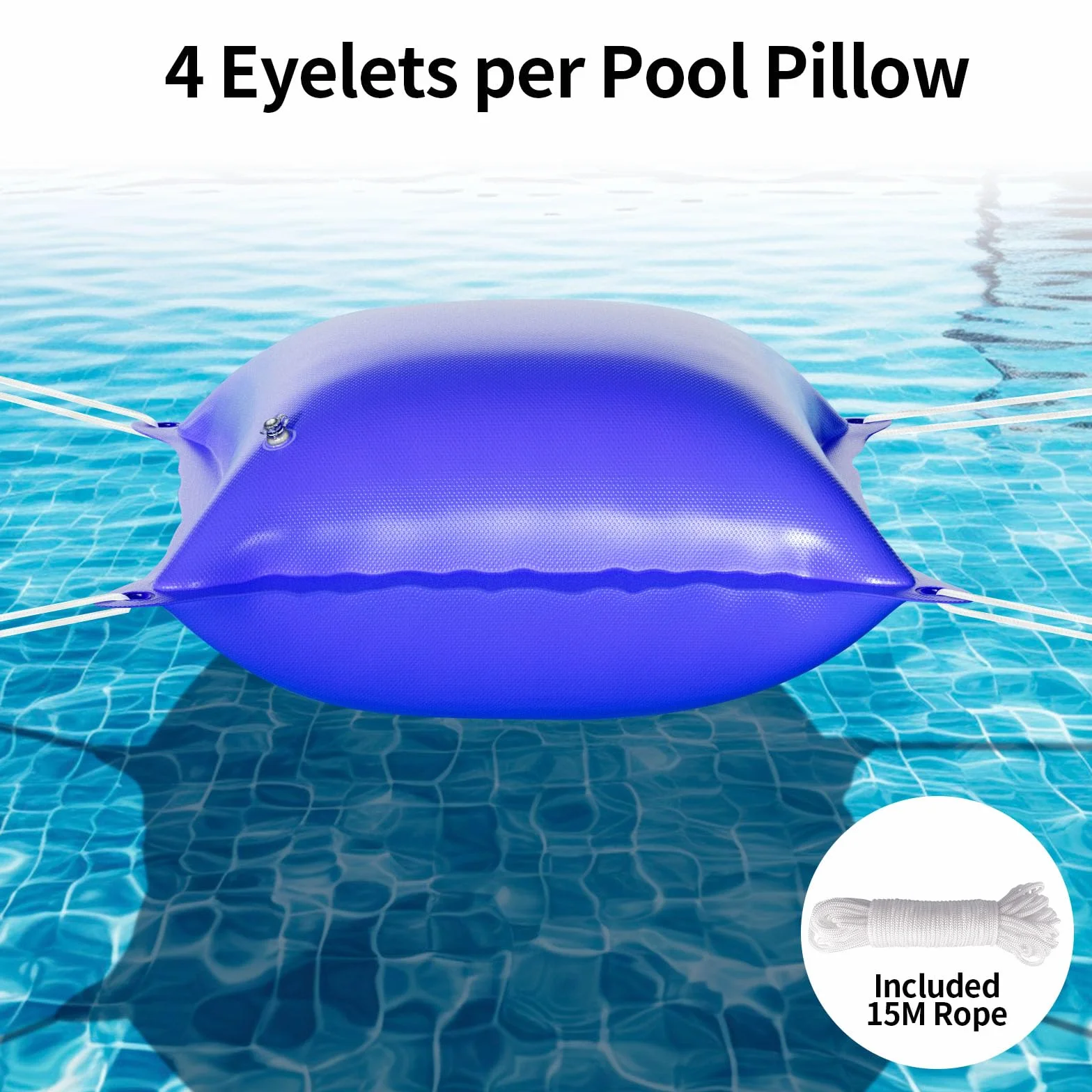 Cojín de piscina de invierno XXL 120 x 120 cm, cojín de aire para piscina