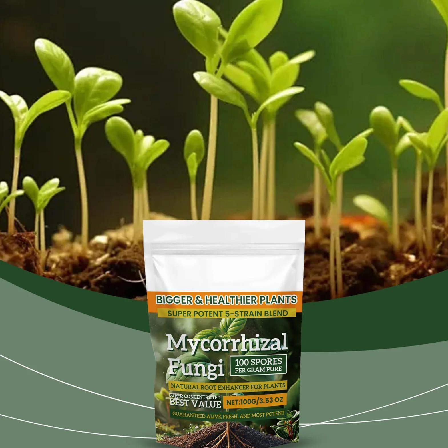 Polvo activador de raíz micorriza 100 g enraizamiento fortalece raíces tallos crecimiento saludable
