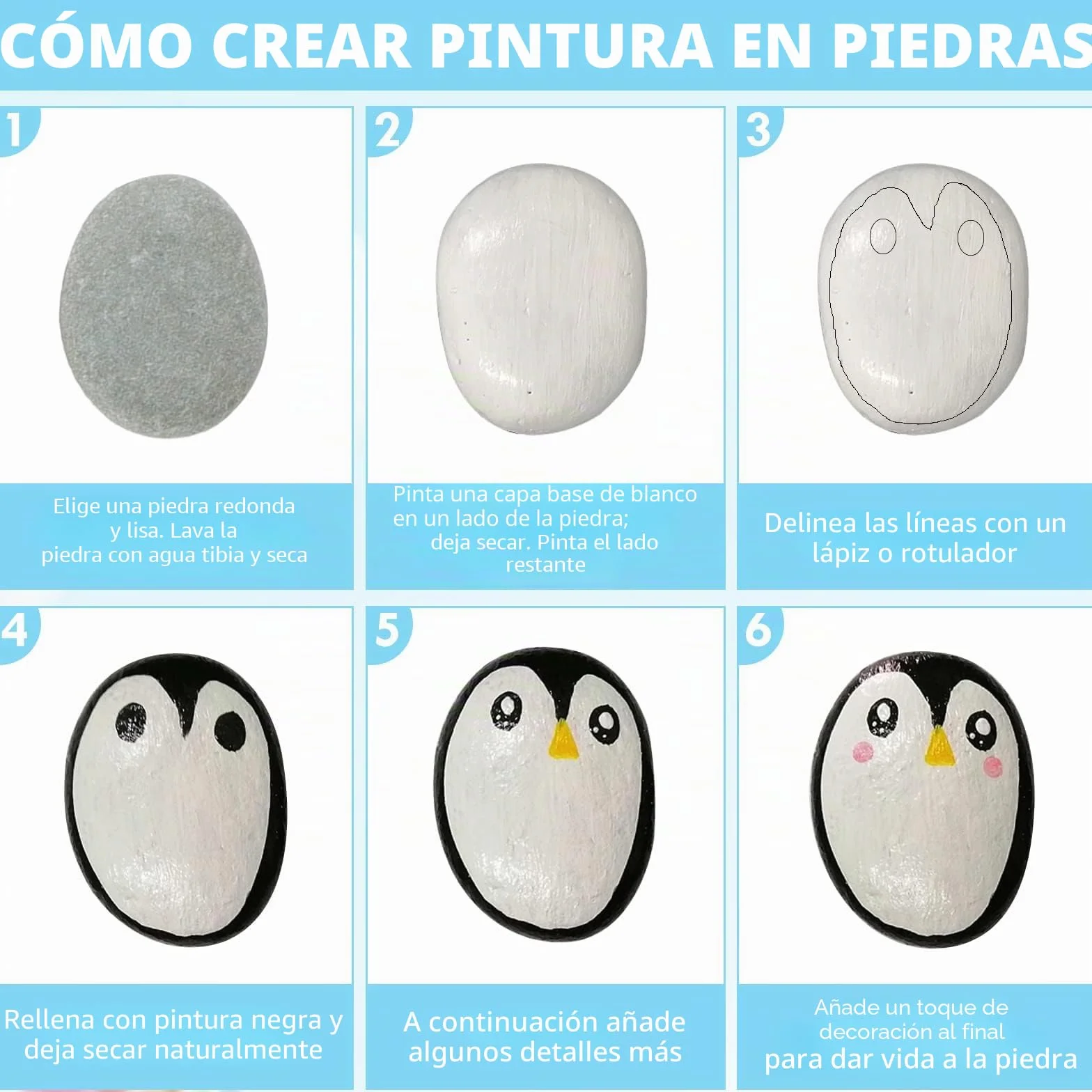 Piedras Planas Grandes para Pintar, Piedras Creativas Pintadas a Mano, 20 Piezas
