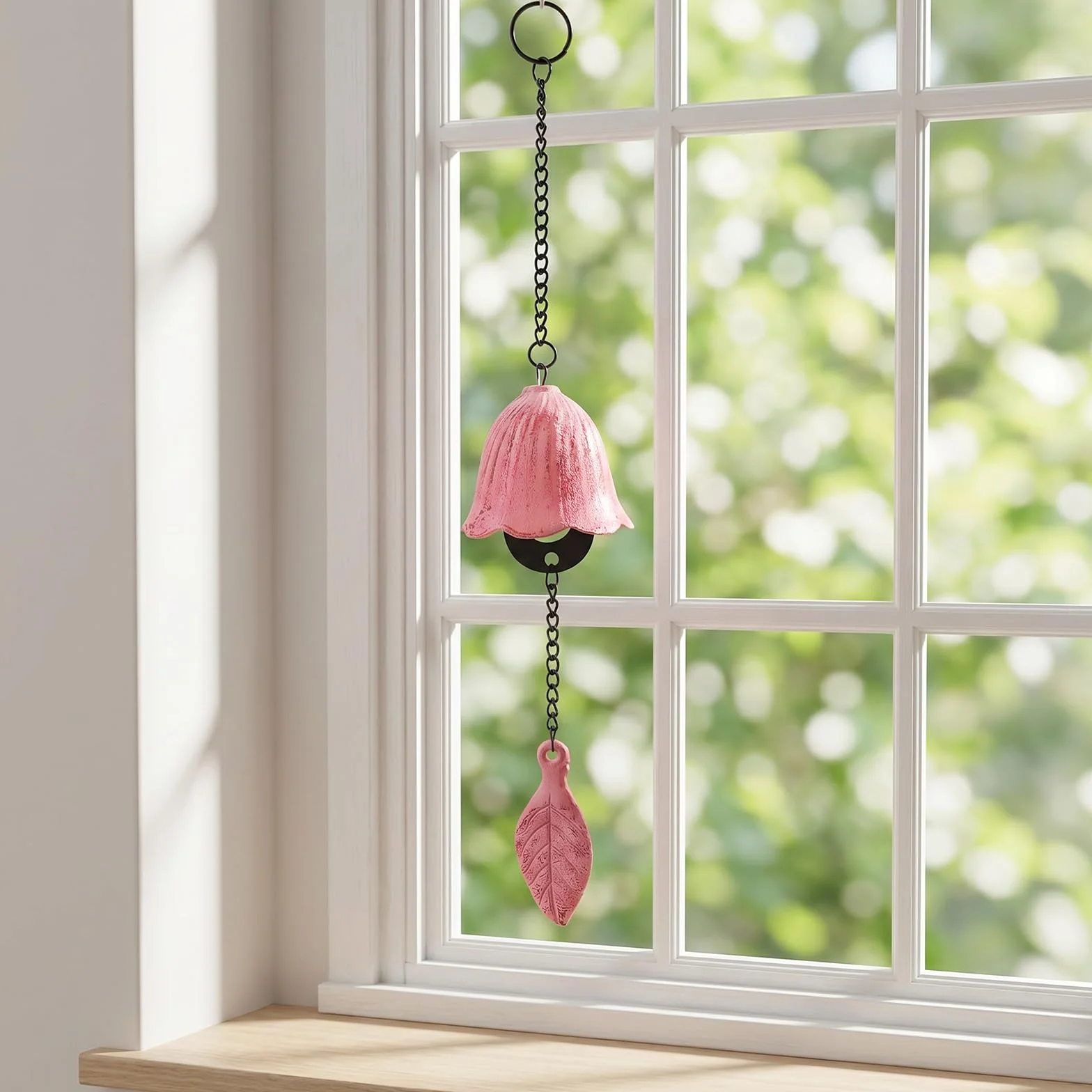 Japonesas Carillón de Viento de Hojas, Campanas de Viento de Hierro Fundido, Colgante para Exterior, Decoración de Bendiciones