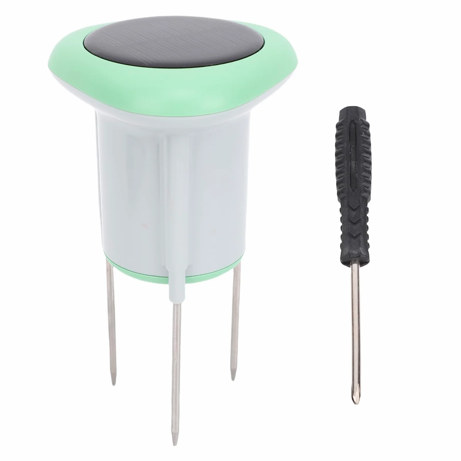 Buachois Sensor de Suelo Solar, Medición de Humedad Temperatura y Conductividad con WiFi y Bluetooth, Material ABS para Jardín Huerto Interior Exterior