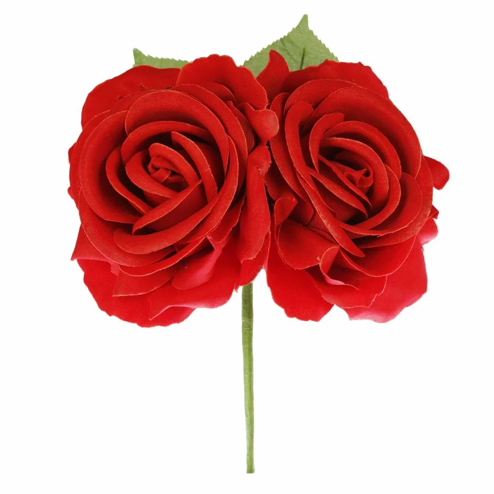 FLOR FLAMENCA RAMO DE DOS ROSAS GRANDES