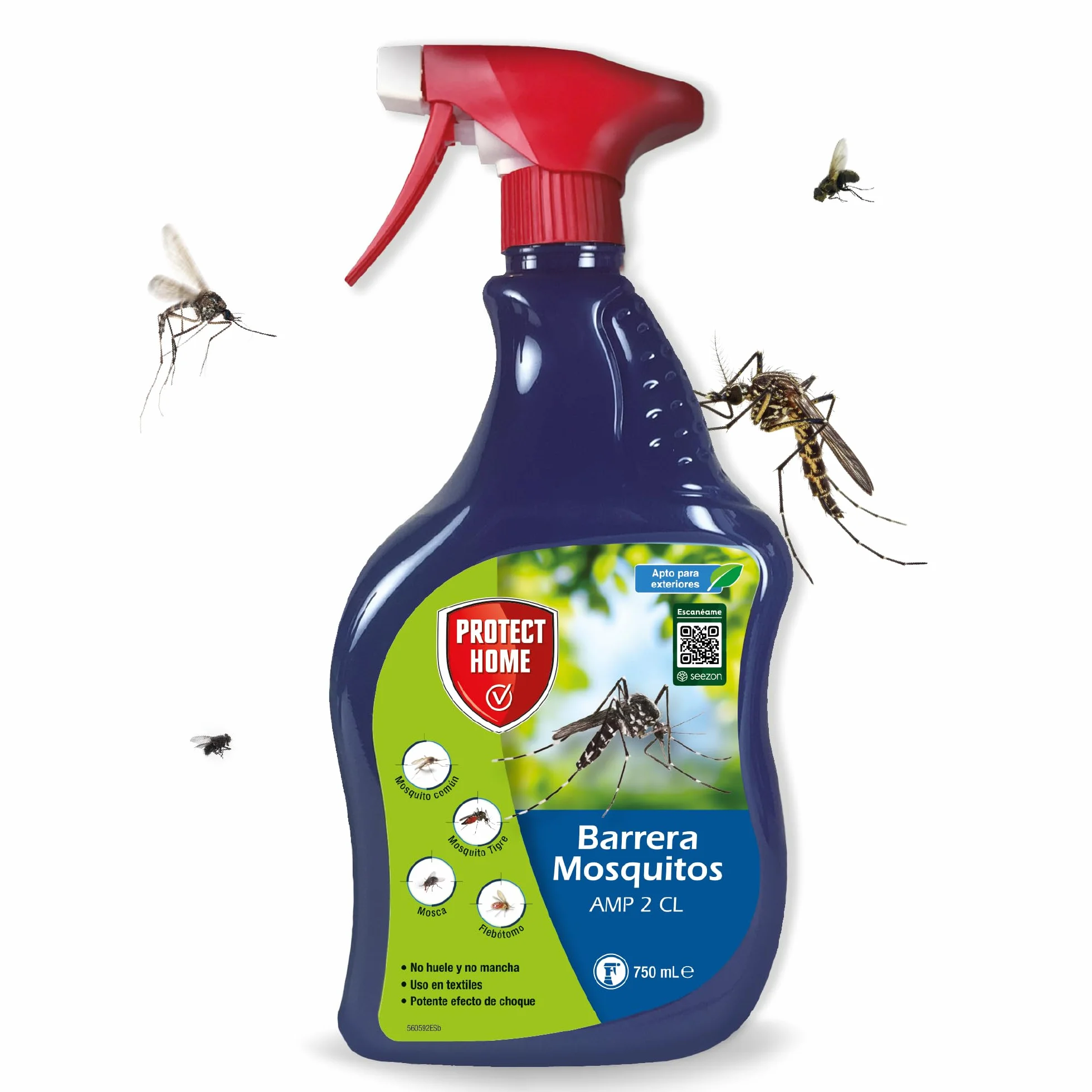 PROTECT HOME Insecticida Barrera de Protección Total Control Mosquitos y Moscas para Exteriores Interiores Textiles