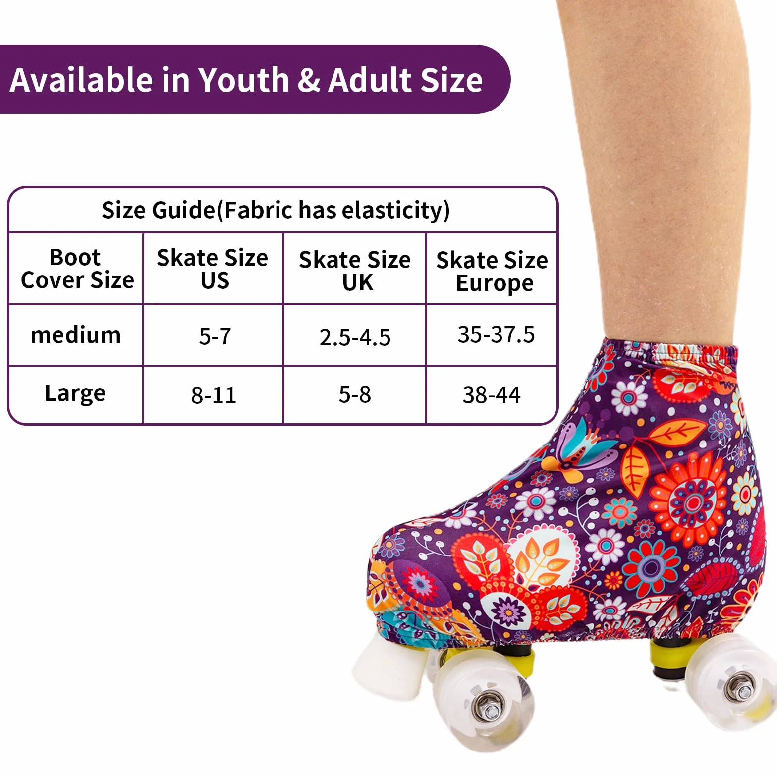 Funda elástica para Patines de Hielo Cubiertas Patinaje Artístico Patines Linea Niños Adultos