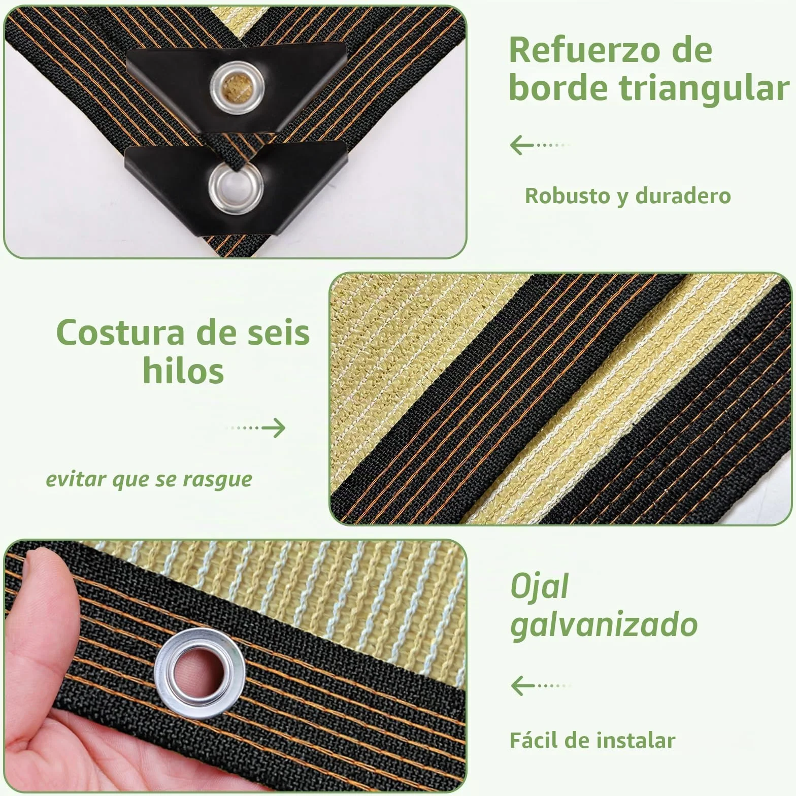 Red de Sombreado 2x3 m con Ojales para Jardín Toldo Resistente al Viento Permeable al Agua