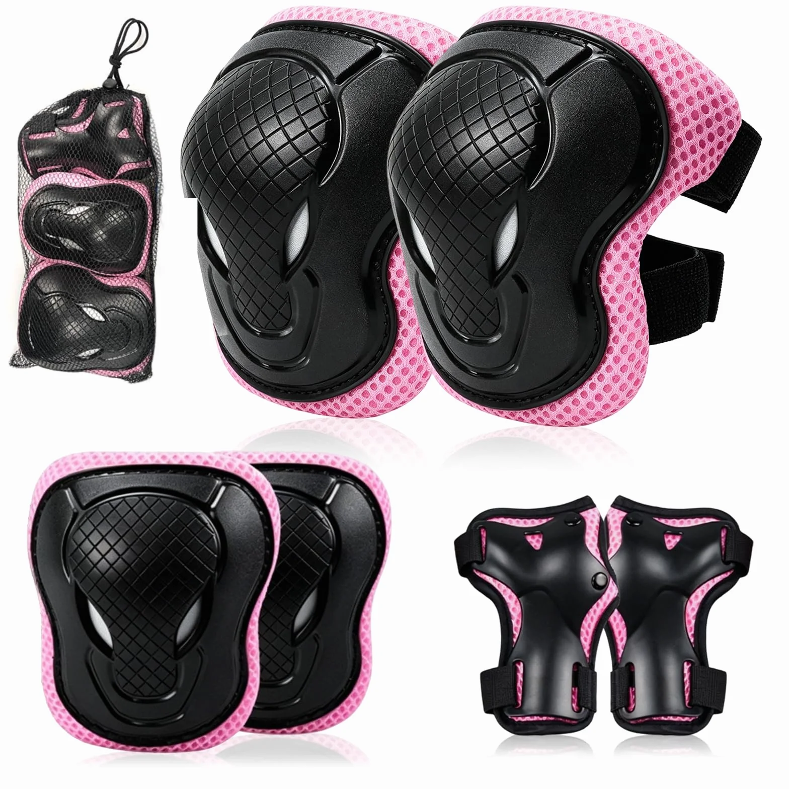 Rodilleras Niños Set Protecciones Ajustable con Coderas y Muñequeras Equipo Protección Infantil para Patines Monopatín Scooter
