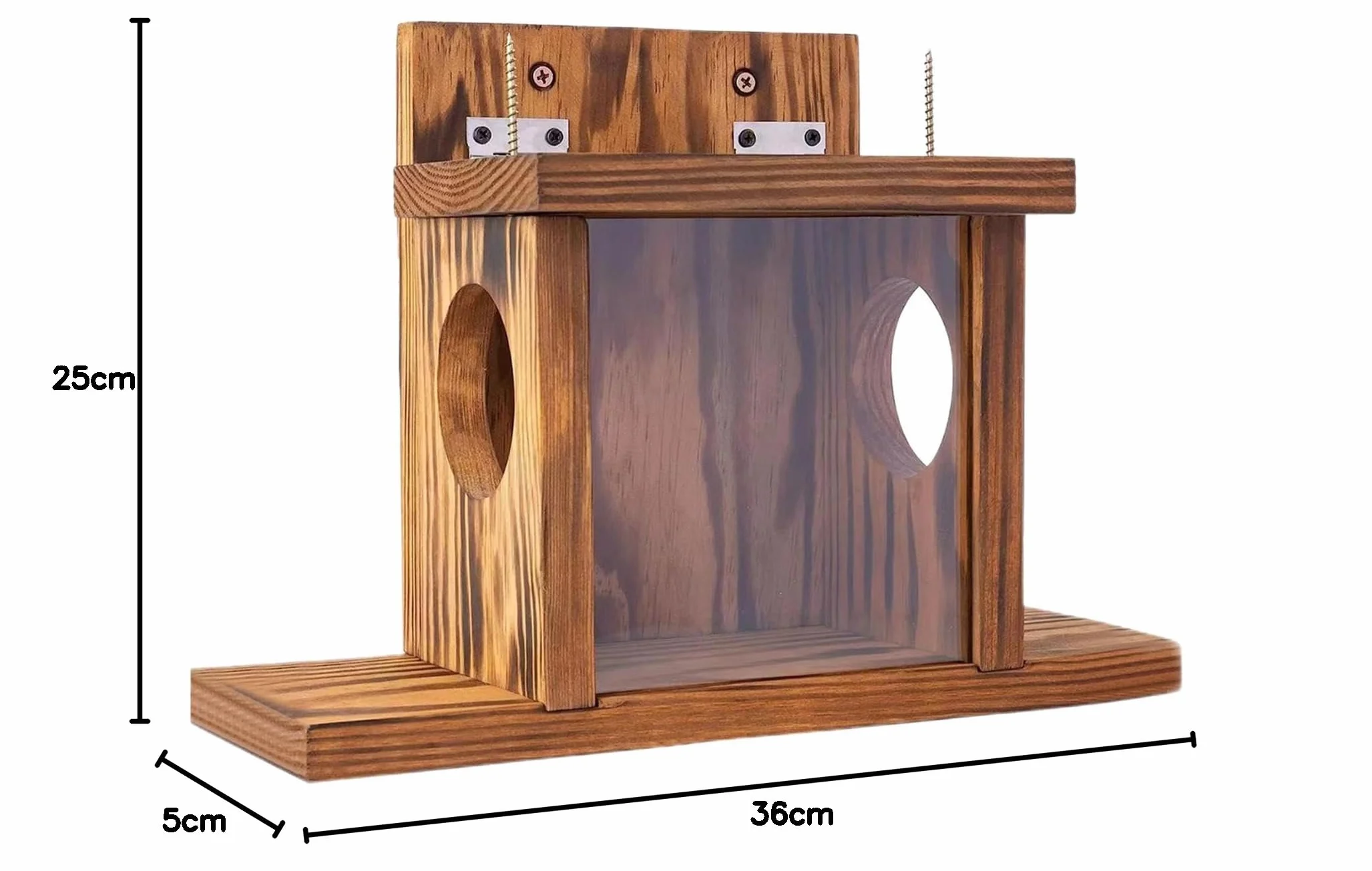 Caja de Madera para Comederos de Ardillas Rústica Decoración de Jardín