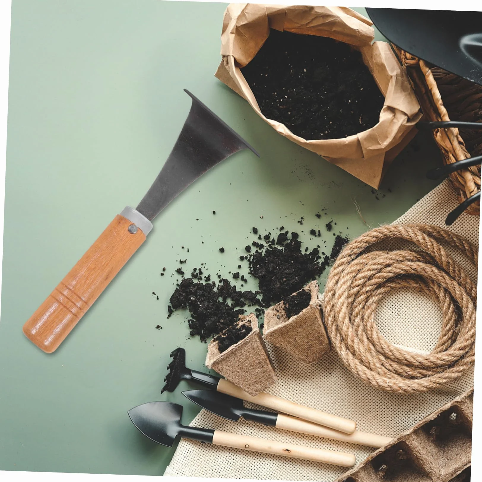 Herramienta y Hoja de Acero para Descortezar Árboles de Jardín Mango Ergonómico de Madera Práctica para Plantar Verduras y Deshierbar