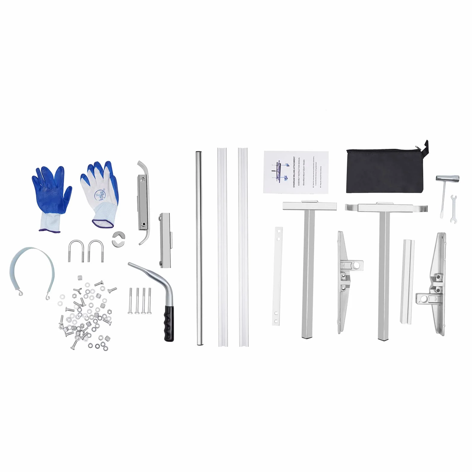 24 pulgadas aserradero móvil, marco de corte de motosierra de madera, aserradero móvil, vegetales de motosierra de plata, aserradero portátil de aluminio, aserradero de cadena para