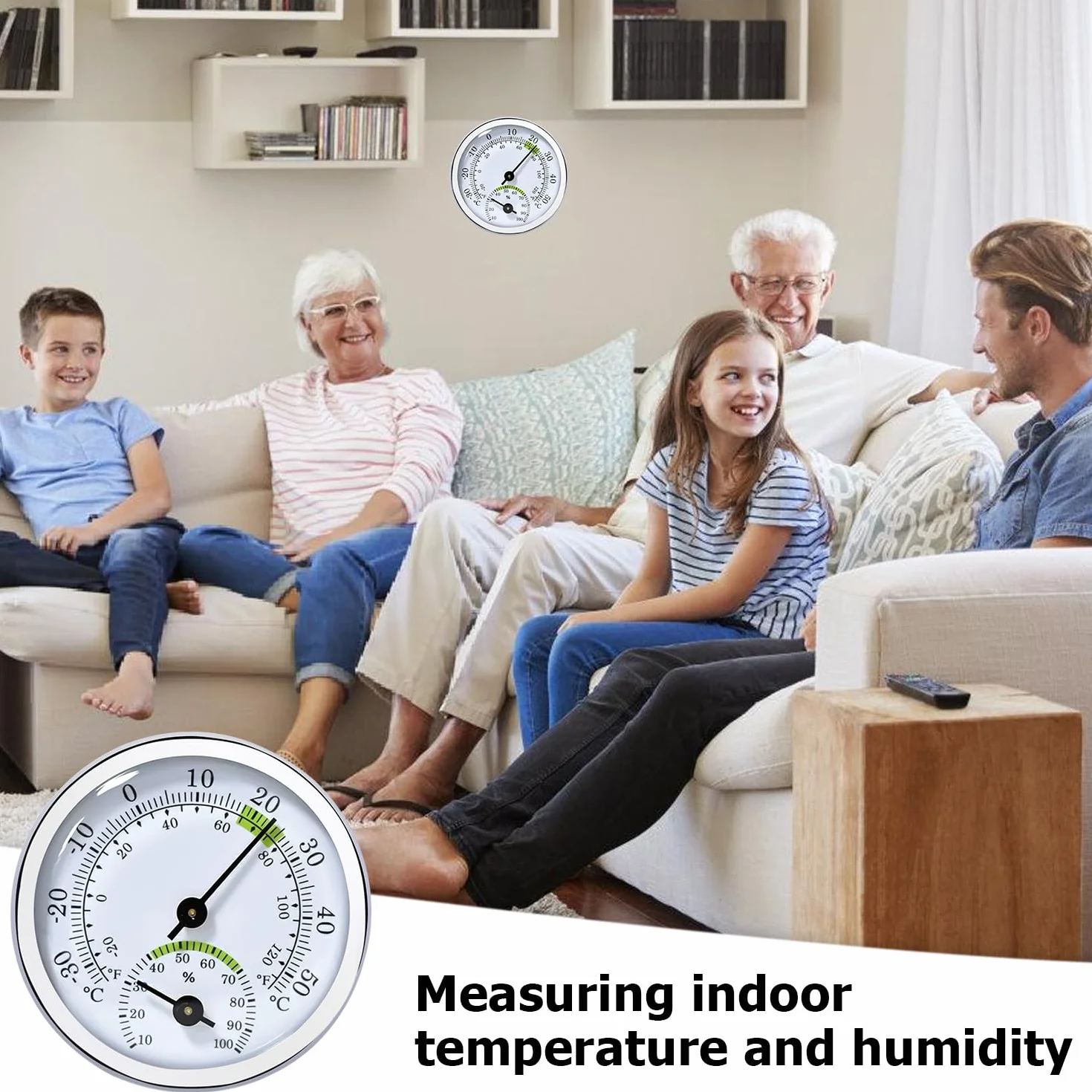 Nizirioo Termómetro y Higrómetro 2 en 1: 3 Unidades Medidor Temperatura Humedad, Mini Termohigrómetro 58 mm