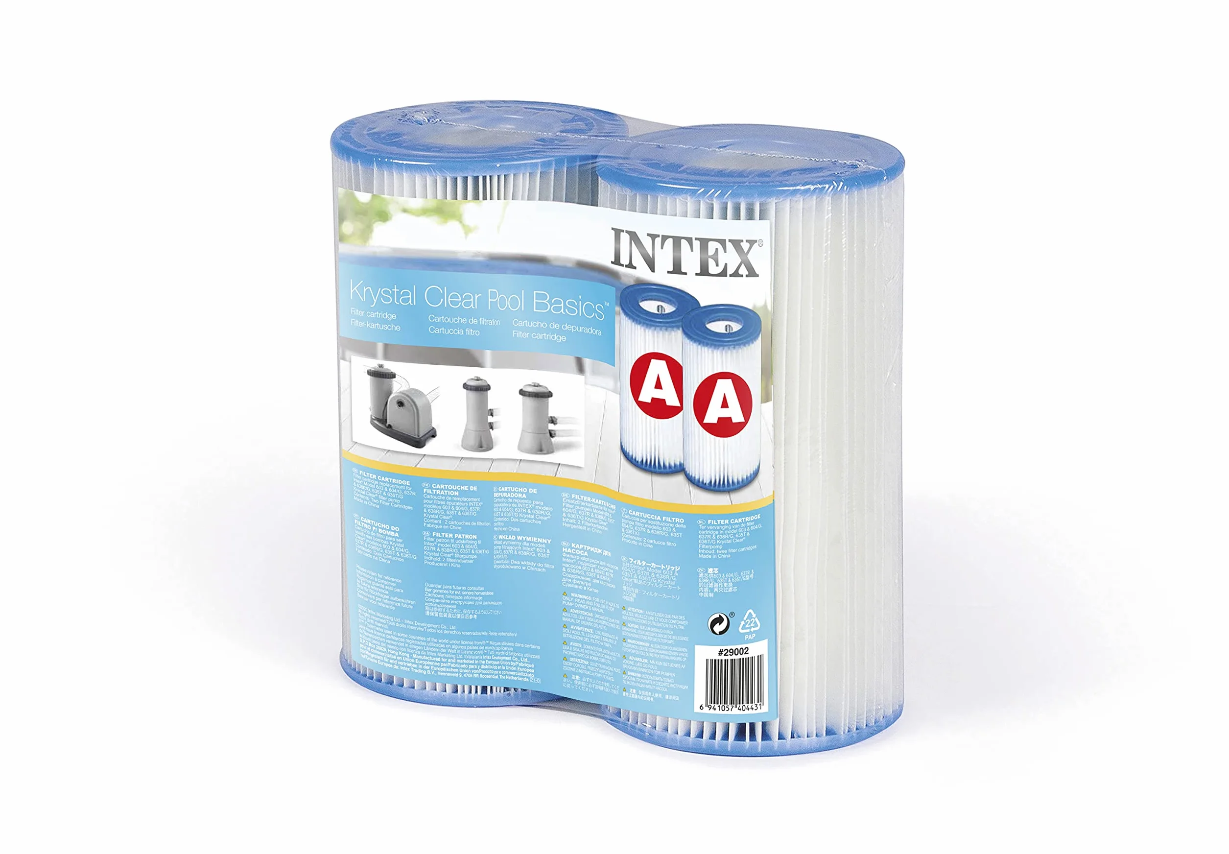 Intex 29002 Cartucho para Filtros de Piscina, 2 Unidades