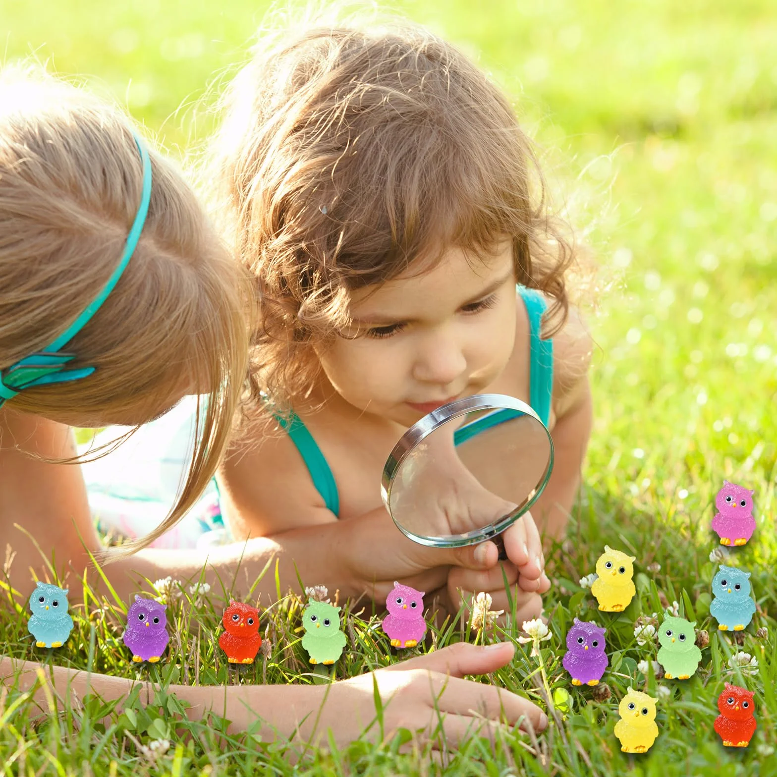 Mini animales luminosos, 30 unidades de mini búhos de resina, 6 colores, pequeñas figuras de búhos, figuras de resina, pequeñas adecuadas para casa de muñecas, paisaje, jardín, plantas