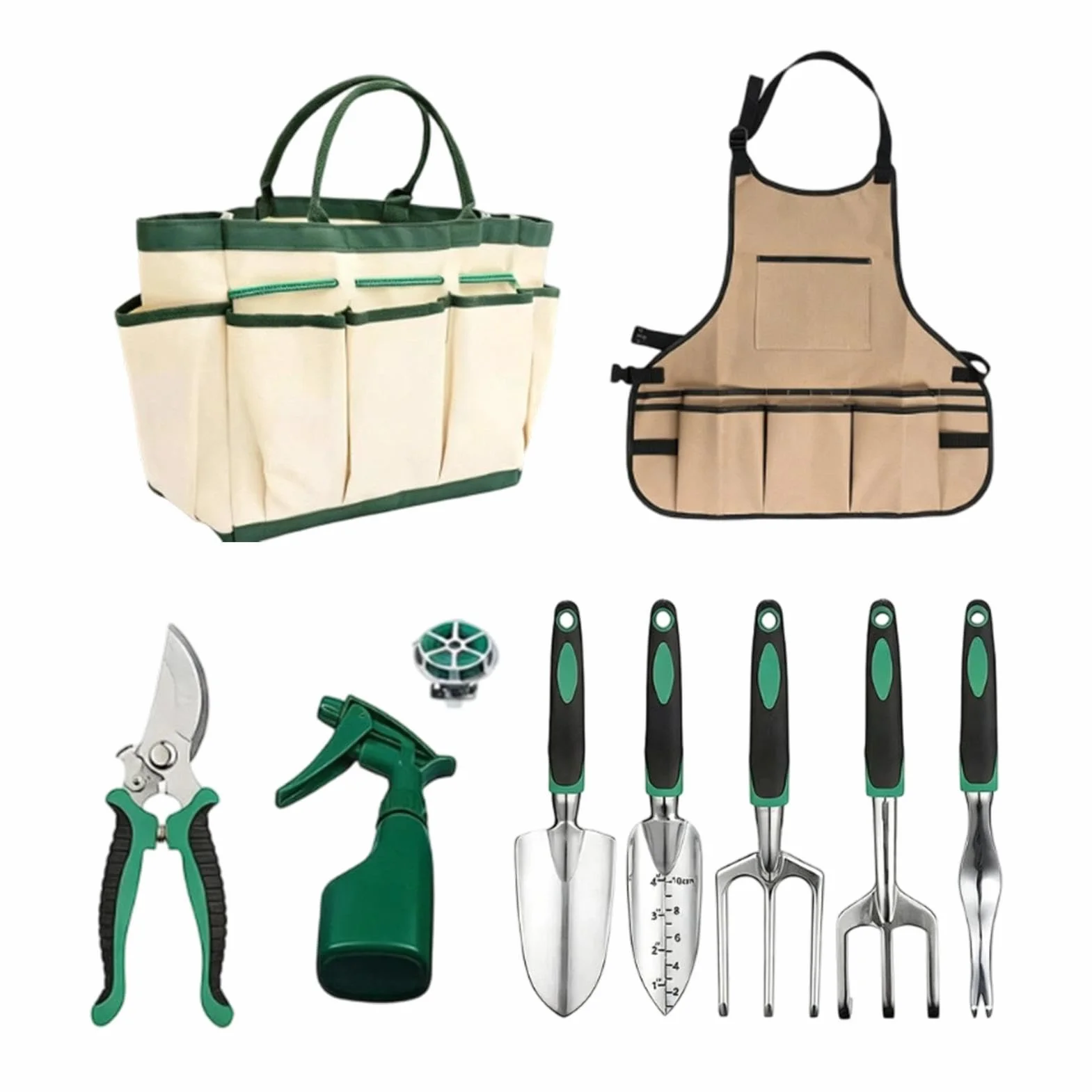 Set de Herramientas de Jardinería 11 Piezas para Excavar y Plantar en | Herramientas de Jardín Resistentes Para Mujeres Hombres Mamá Papá Jardineros
