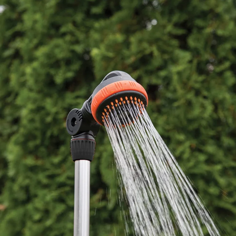 Ducha de Jardín 2 en 1 OREWORK – Aluminio Anticorrosión, Regulable en Altura, Portátil, Ligera, Exterior