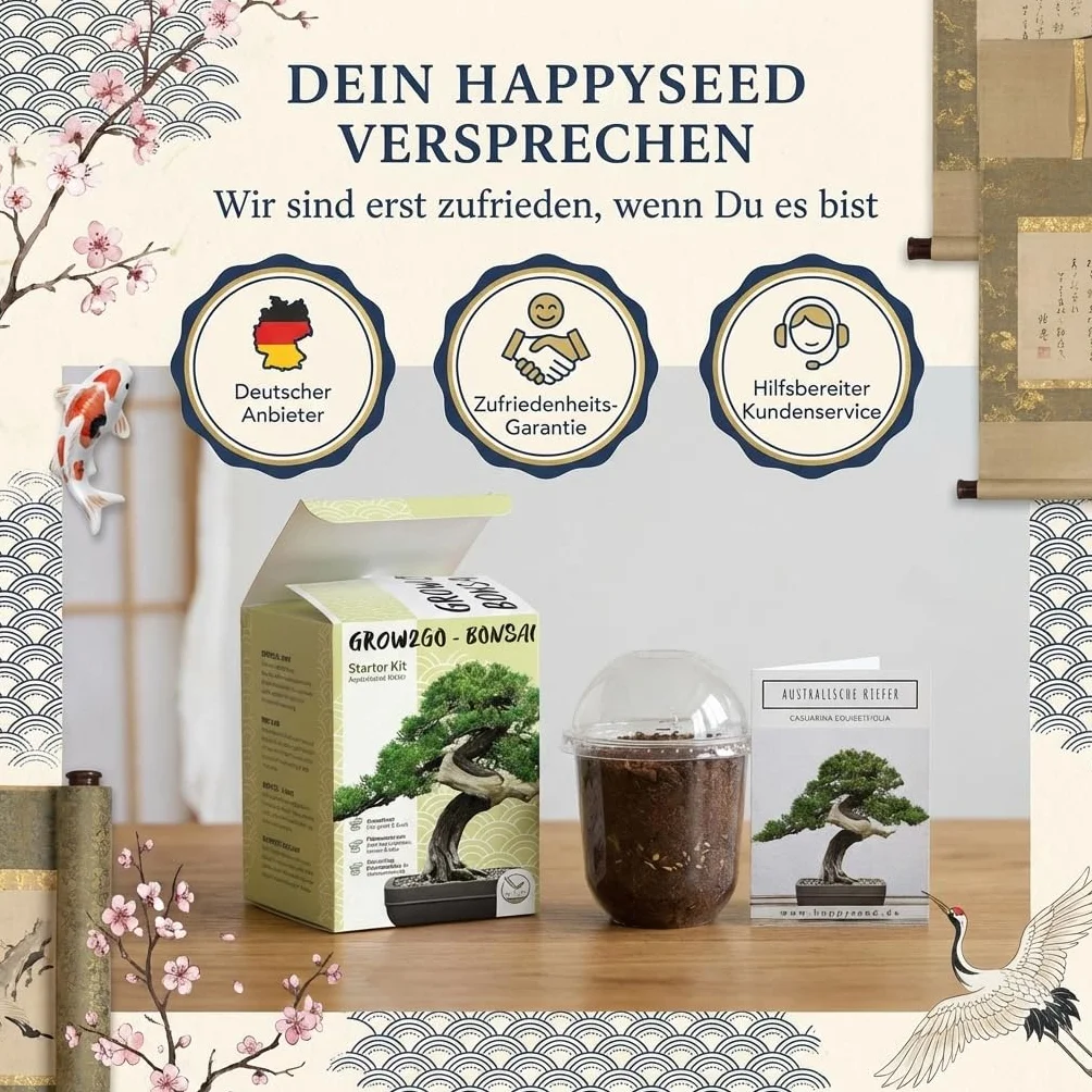 GROW2GO Bonsai Kit Set con Mini Invernadero, Semillas y Tierra - Pino Australiano