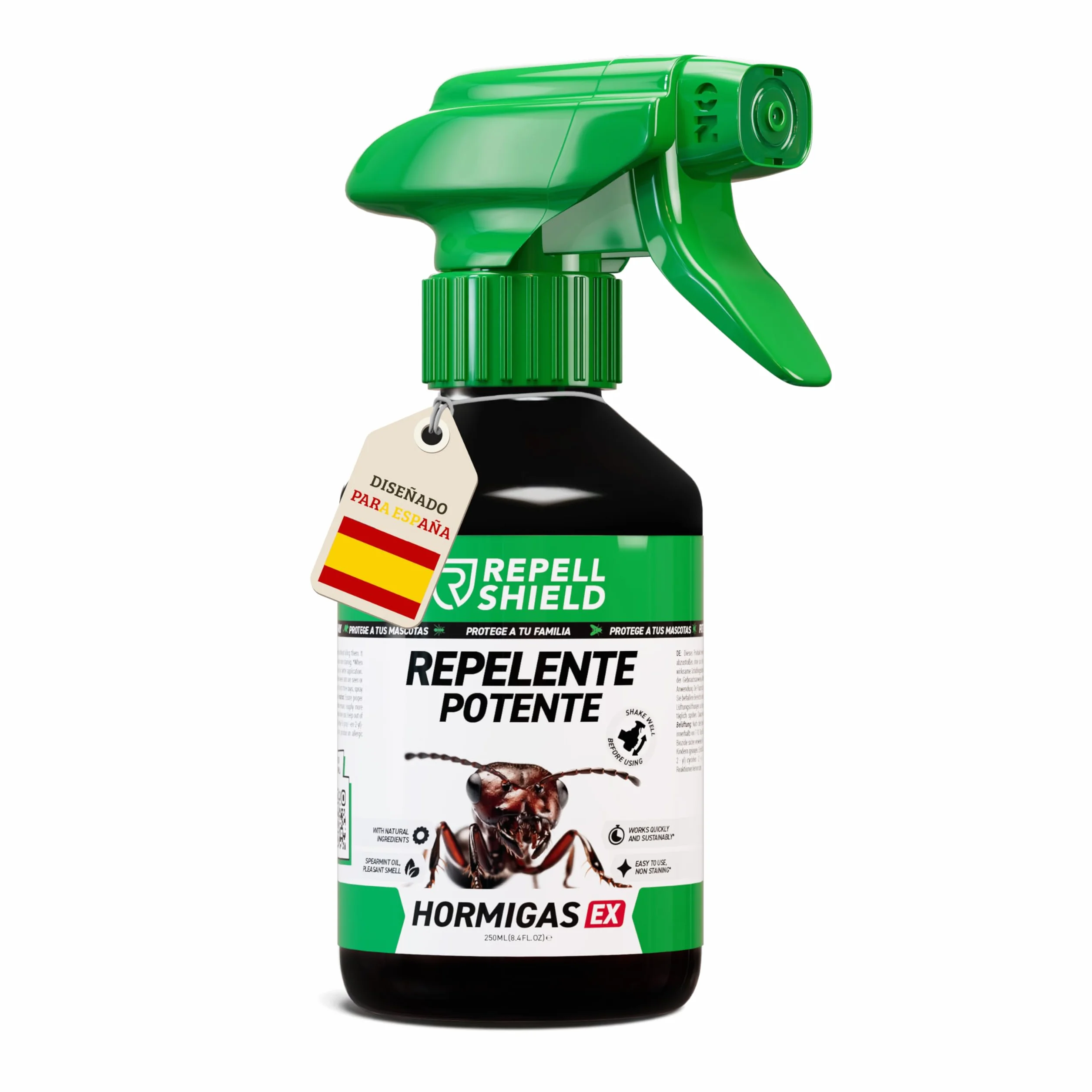 RepellShield® Spray Antihormigas Natural 250ml Repelente Hormigas Interior y Exterior Barrera Protectora Duradera
