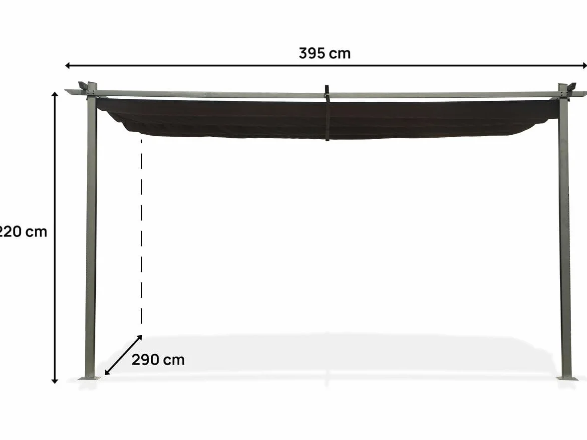Pergola adossée toit rétractable 3x4 m Gris anthracite