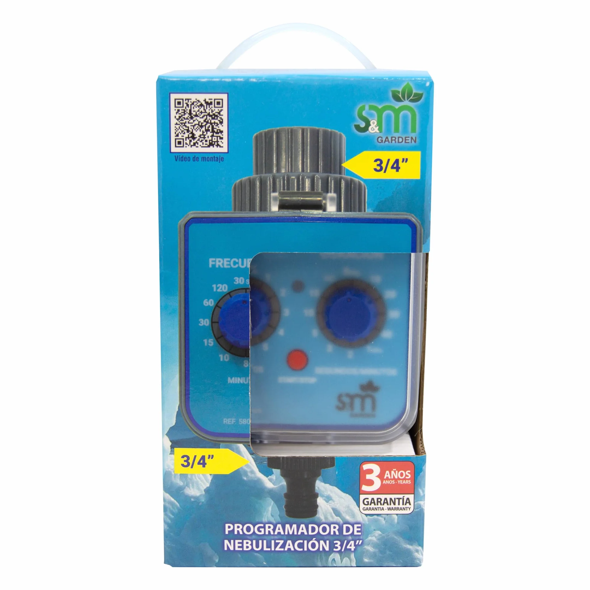 S&M 580536 Programador de nebulización H 3/4” Exteriores terrazas jardines Control riego Rebaja temperatura