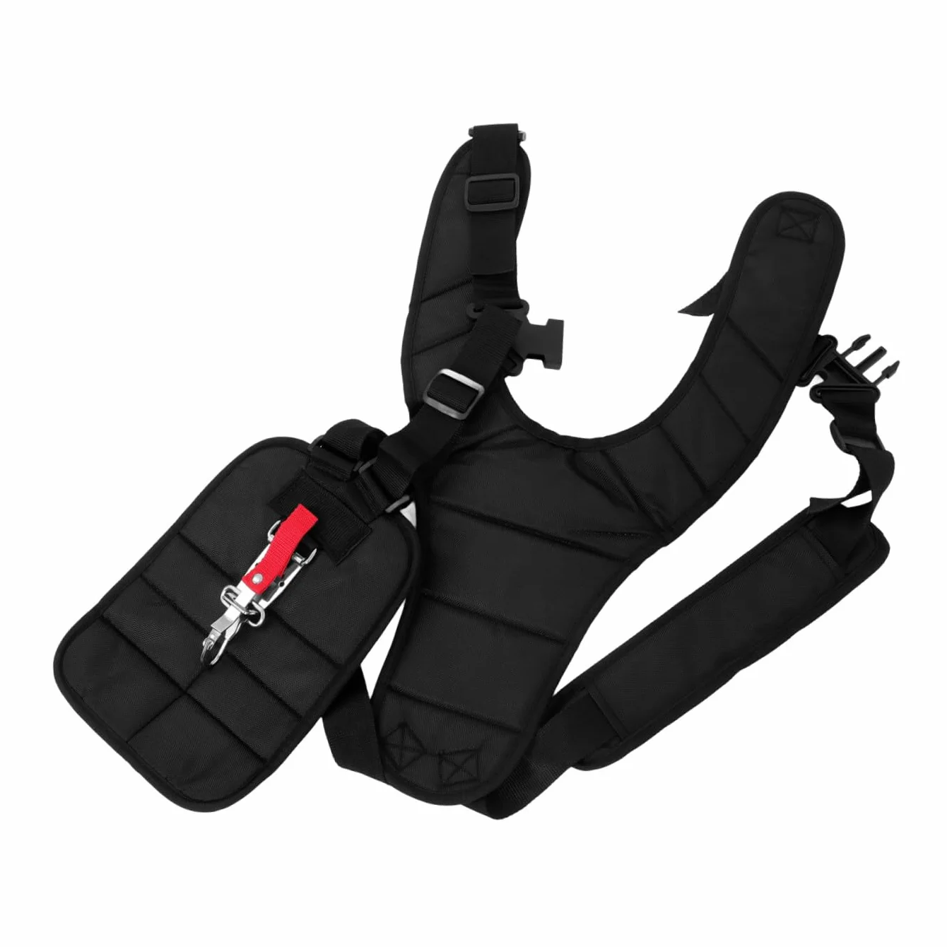 Correa para Desbrozadora de Doble Hombro Hombros Acolchados | Nylon Negro, Hebilla de Ajuste Fácil, Cinturón Banda en Cintura, para Corte de Hierba