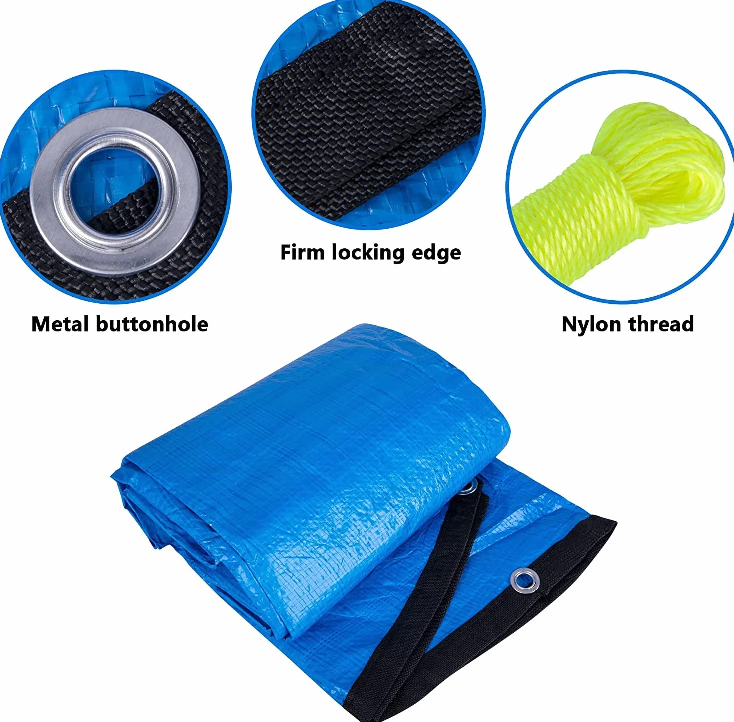 Lona de protección para piscina 183 cm azul resistente al viento lluvia polvo