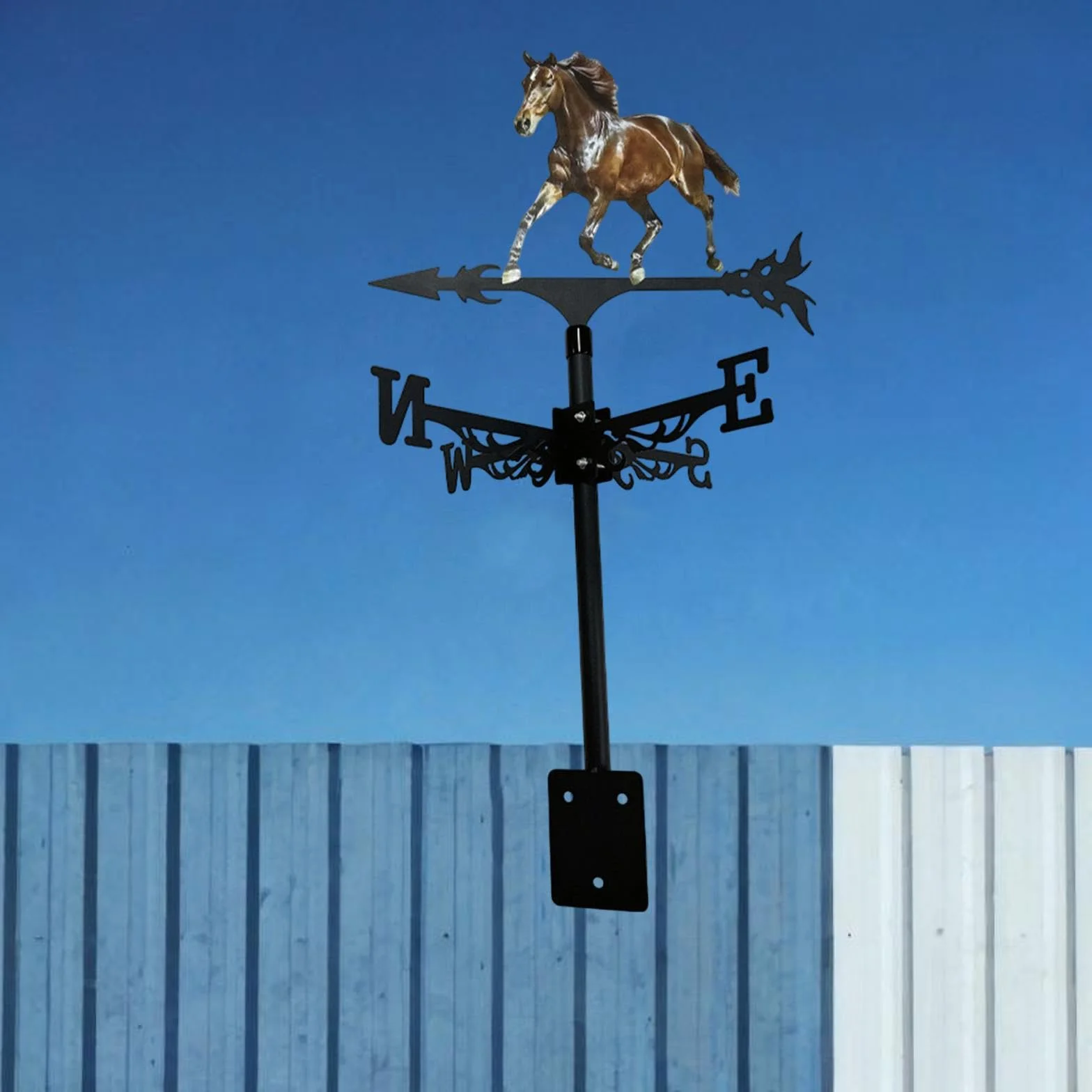 Veleta con Forma de Caballo, Indicador de Dirección del Viento de Metal, Adorno de Hierro Forjado