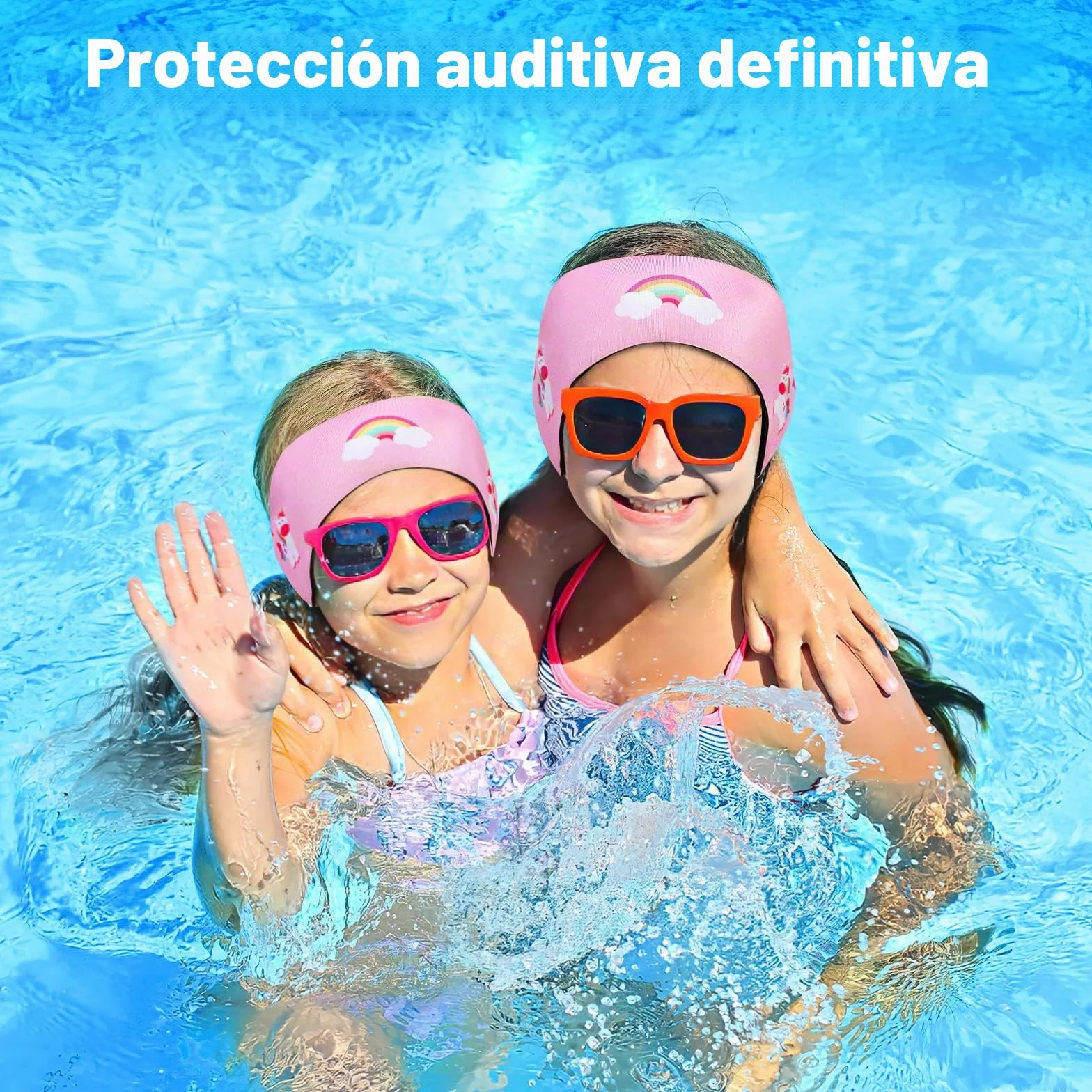 HeySplash Banda para Cabeza de Natación de Neopreno para Niños, Diadema Ajustable Antideslizante para Surf Buceo