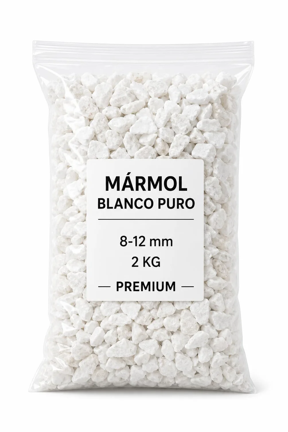 Piedra Grava Blanca Bolsa 2kg Decorativa para Jardín Macetas 8-12 mm Blanco