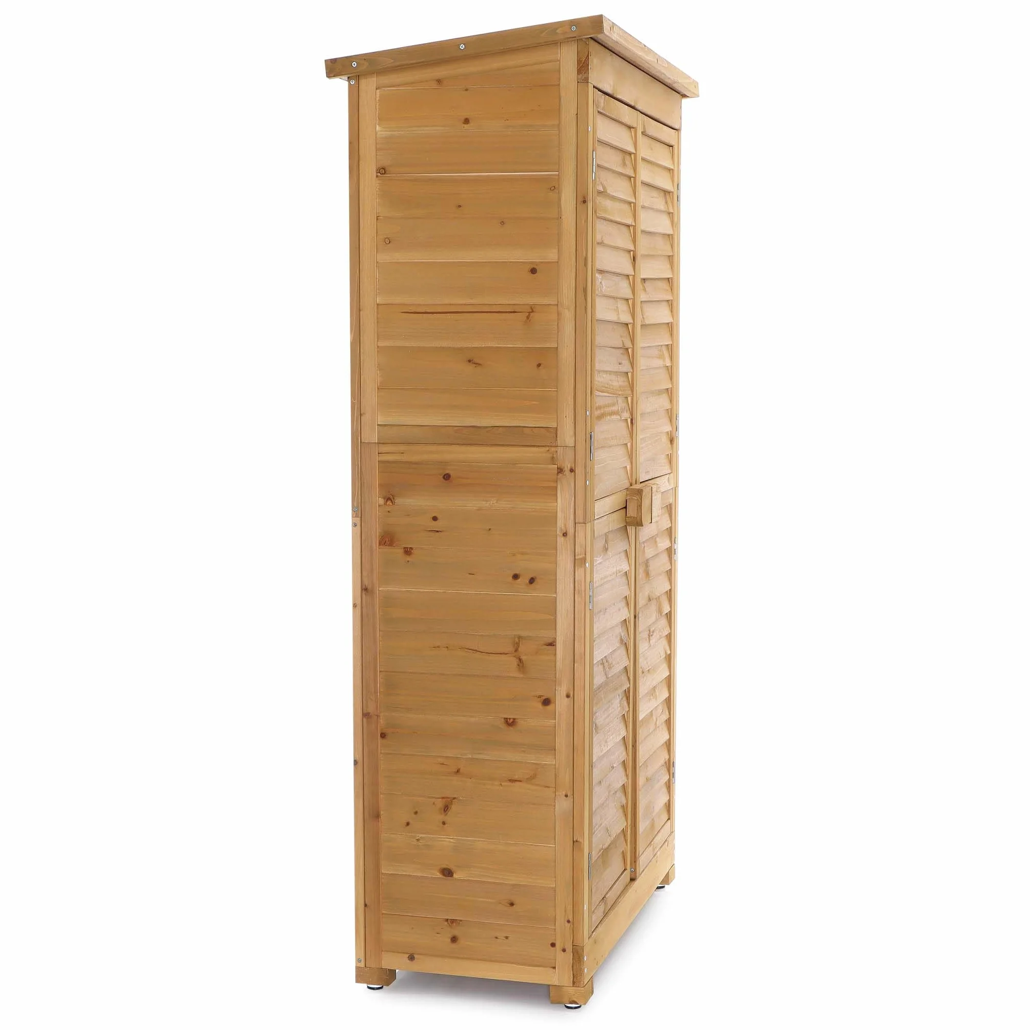 Wiltec Caseta de Madera para jardín 87 x 46,5 x 160 mm Puerta de Lamas con tejado bituminoso