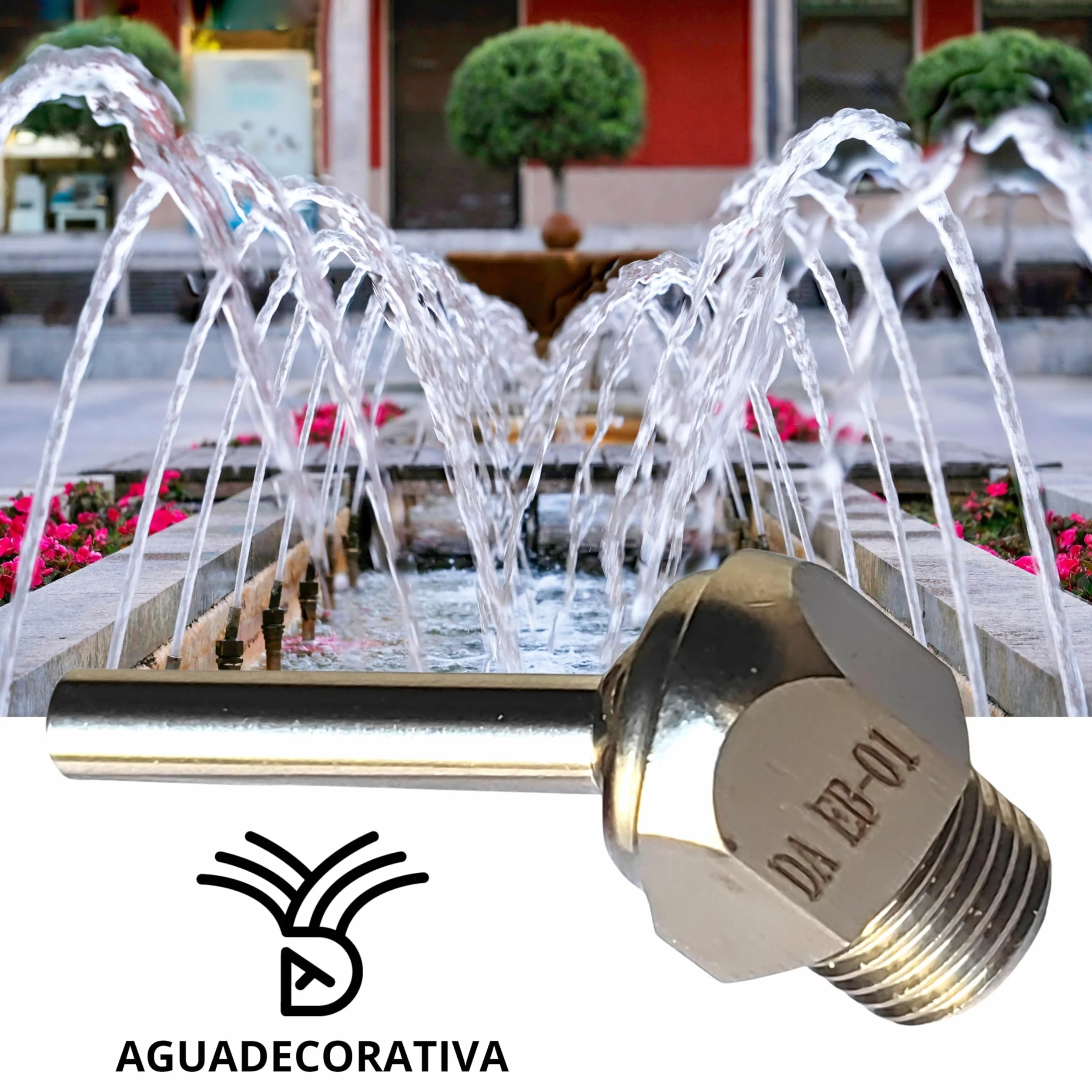 Chorros Cristalinos para Fuentes de Jardín Orientables Acero Inoxidable Rosca 1/4" BSPT