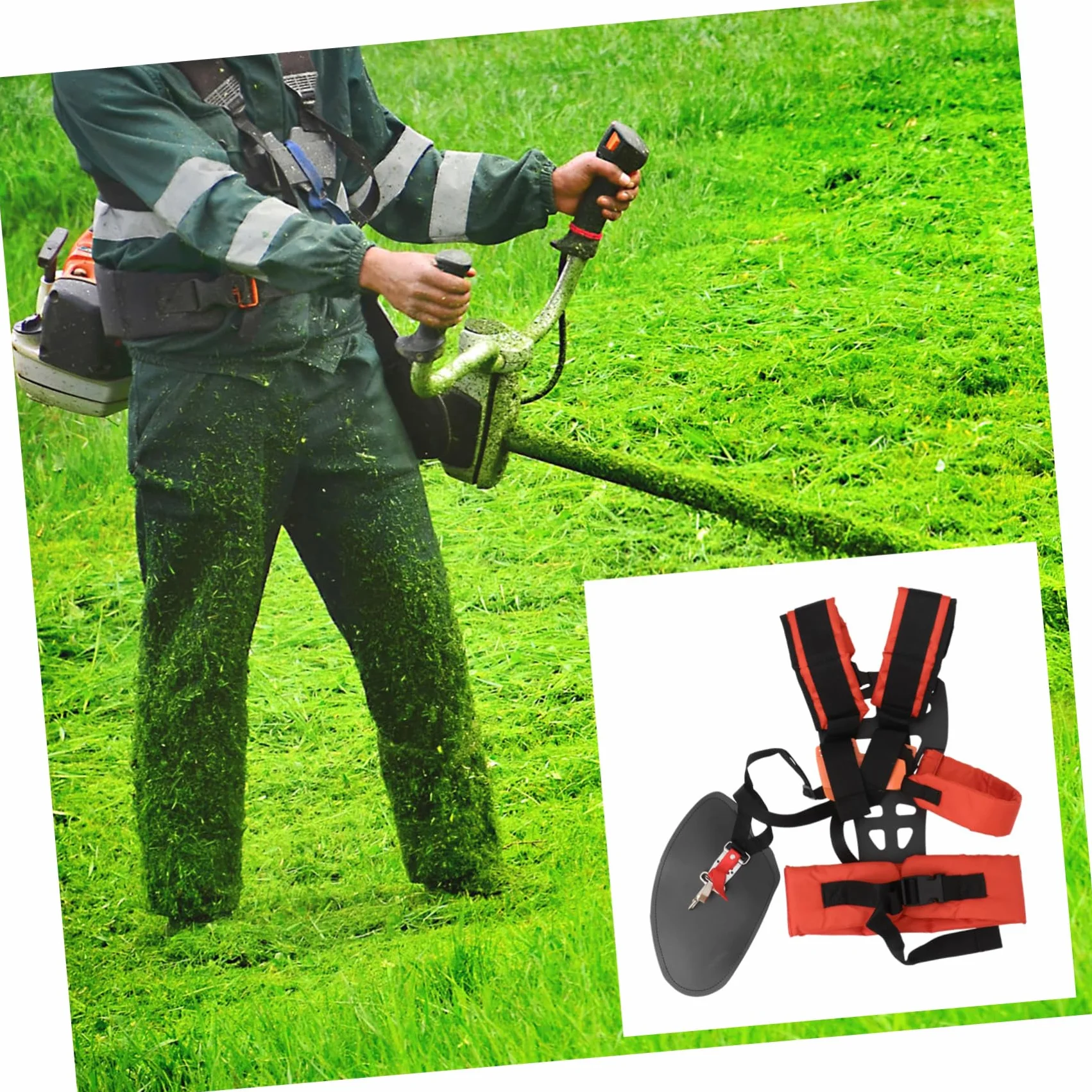 ibasenice Hombro W Acolchado para Desbrozadora Cinturón Ajustable Antifadiga para Cortacésped y Segadora de Hierba Accesorios Duraderos para Jardín