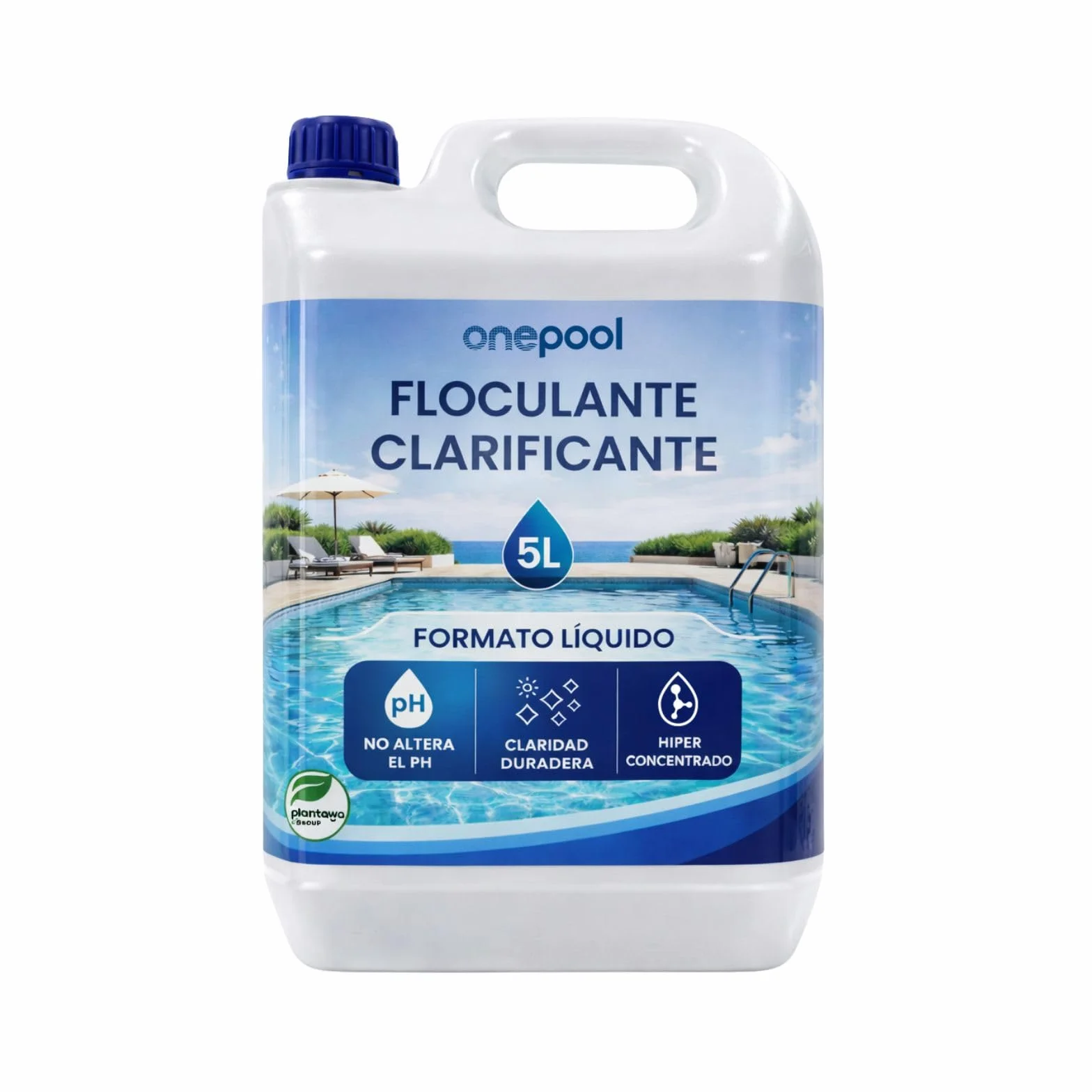 PLANTAWA Floculante Piscina Líquido 5L | Clarificador Agua Turbia