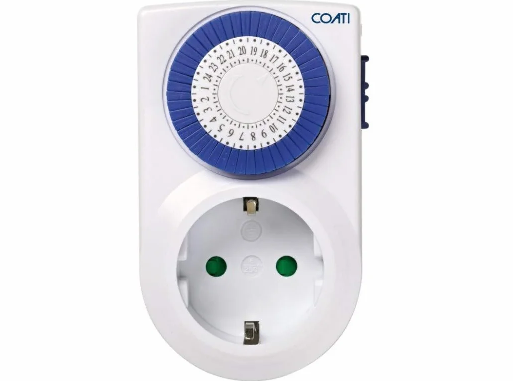 Programador Analógico Diario Enchufe Temporizador 24hs 16A 230V Blanco