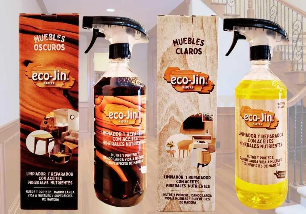 ECO-JIN ÓLEO LIMPIADOR MADERAS MUEBLES ABRILLANTADOR PACK DUO CLARAS OSCURAS