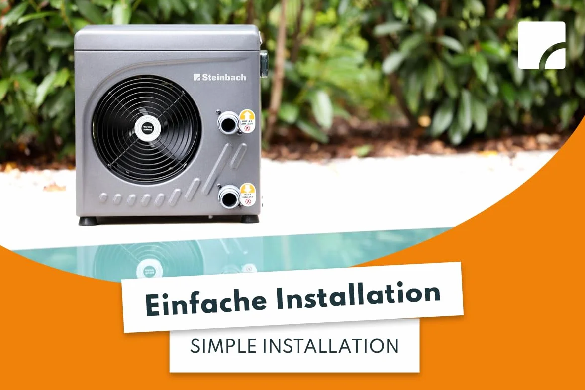Steinbach Bomba de Calor Mini 049275 para Piscinas hasta 20.000 l con Pantalla LED y Sensor de Flujo