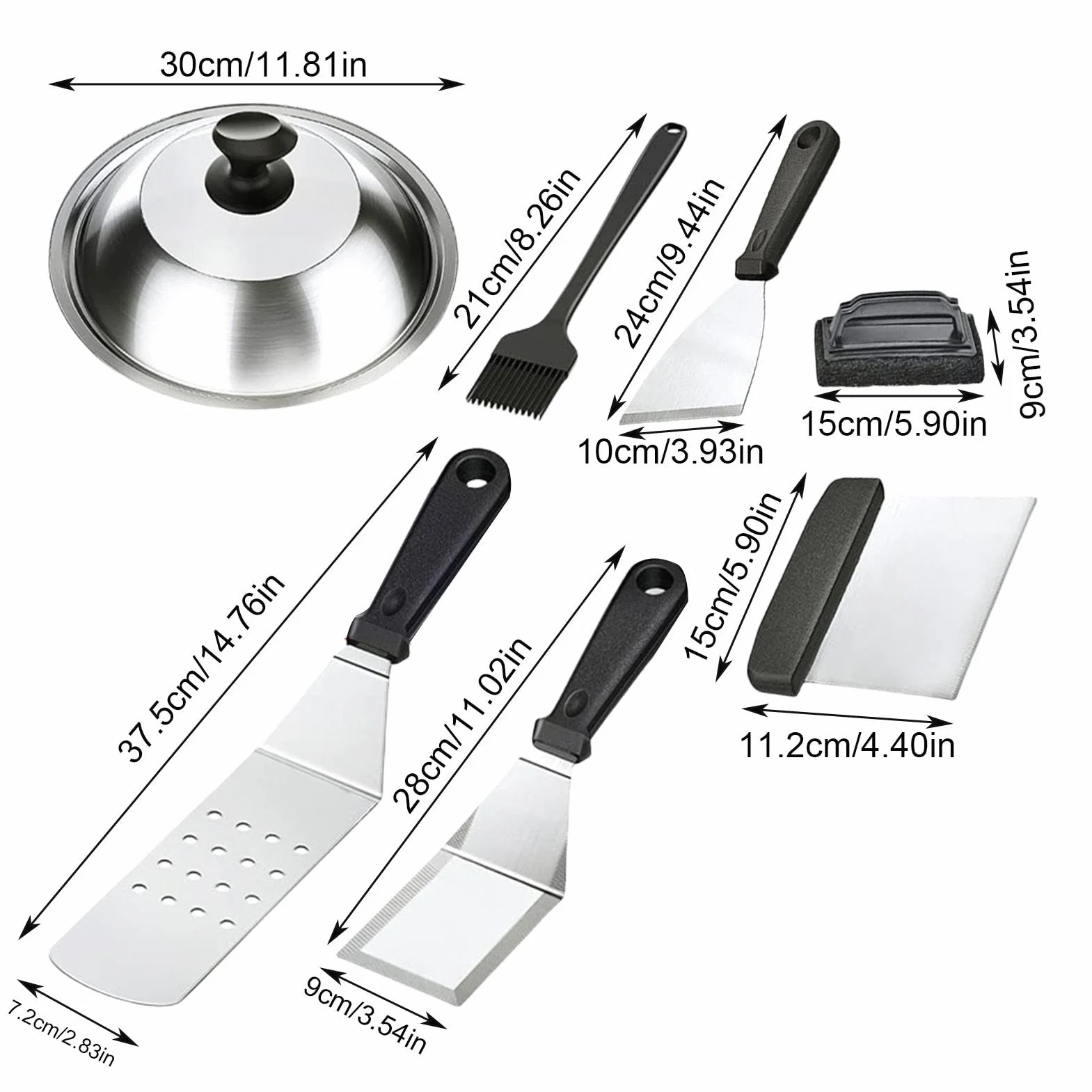 Juego de barbacoa al aire libre, juego de herramientas para barbacoa con maletín, juego de barbacoa de acero inoxidable, utensilios de cocina para exteriores con accesorios completos para camping, | maletín, juego de barbacoa de acero inoxidable, utensili