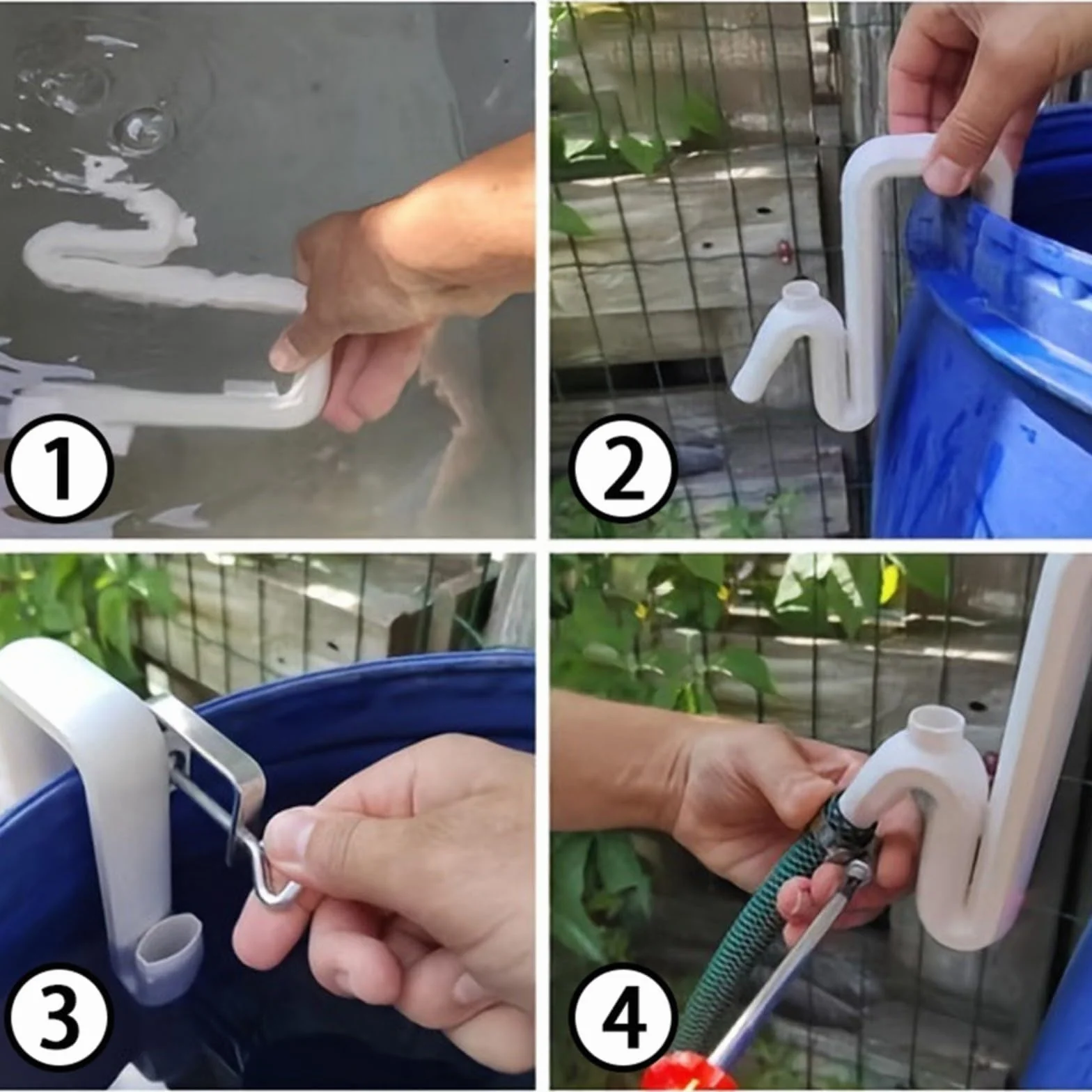 Manguera flexible de desbordamiento para tanque de lluvia, tubo de drenaje PVC, ABS resistente a la intemperie con conexión rápida