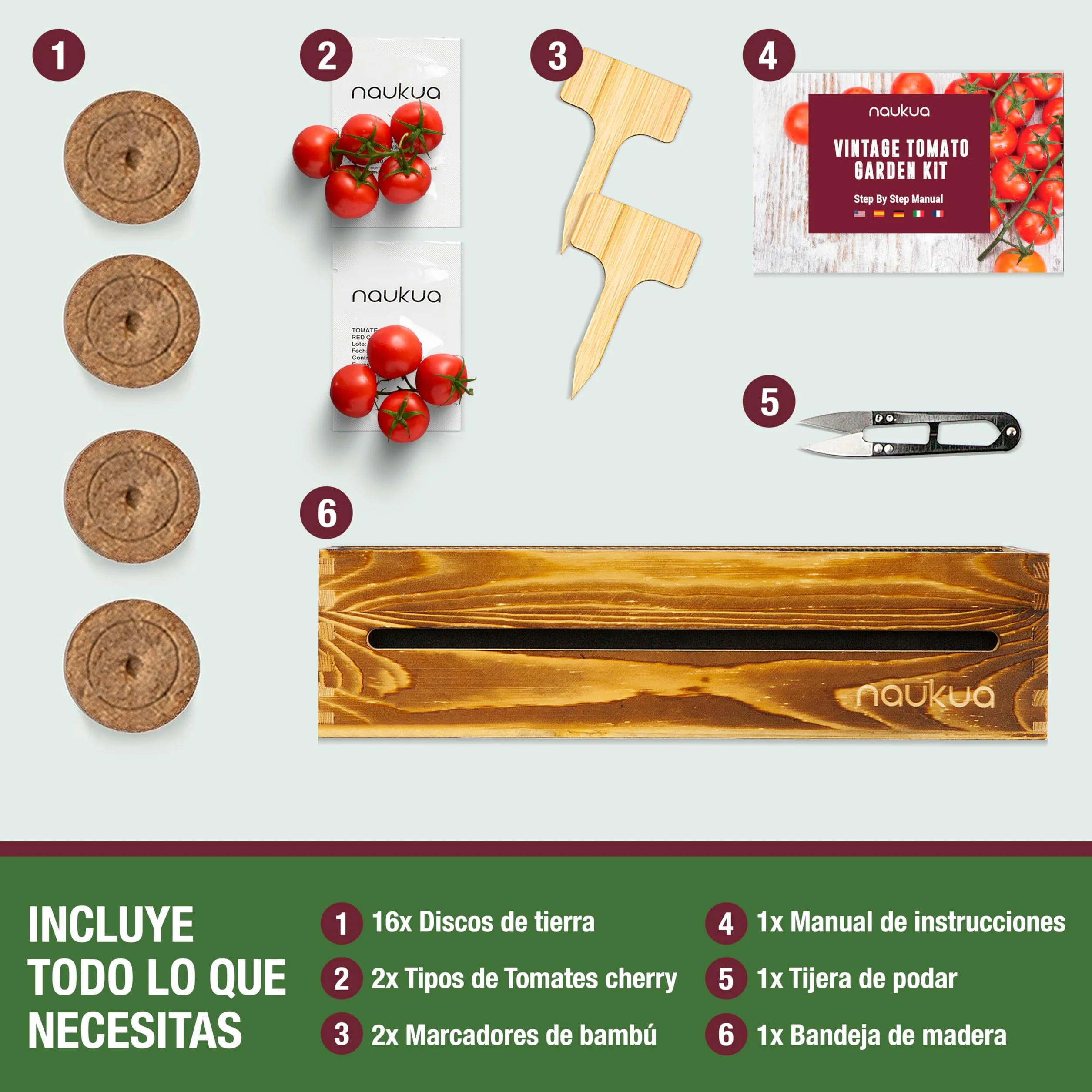Kit Completo Mini Huerto Urbano Tomates Cherry Semillas Orgánicas España