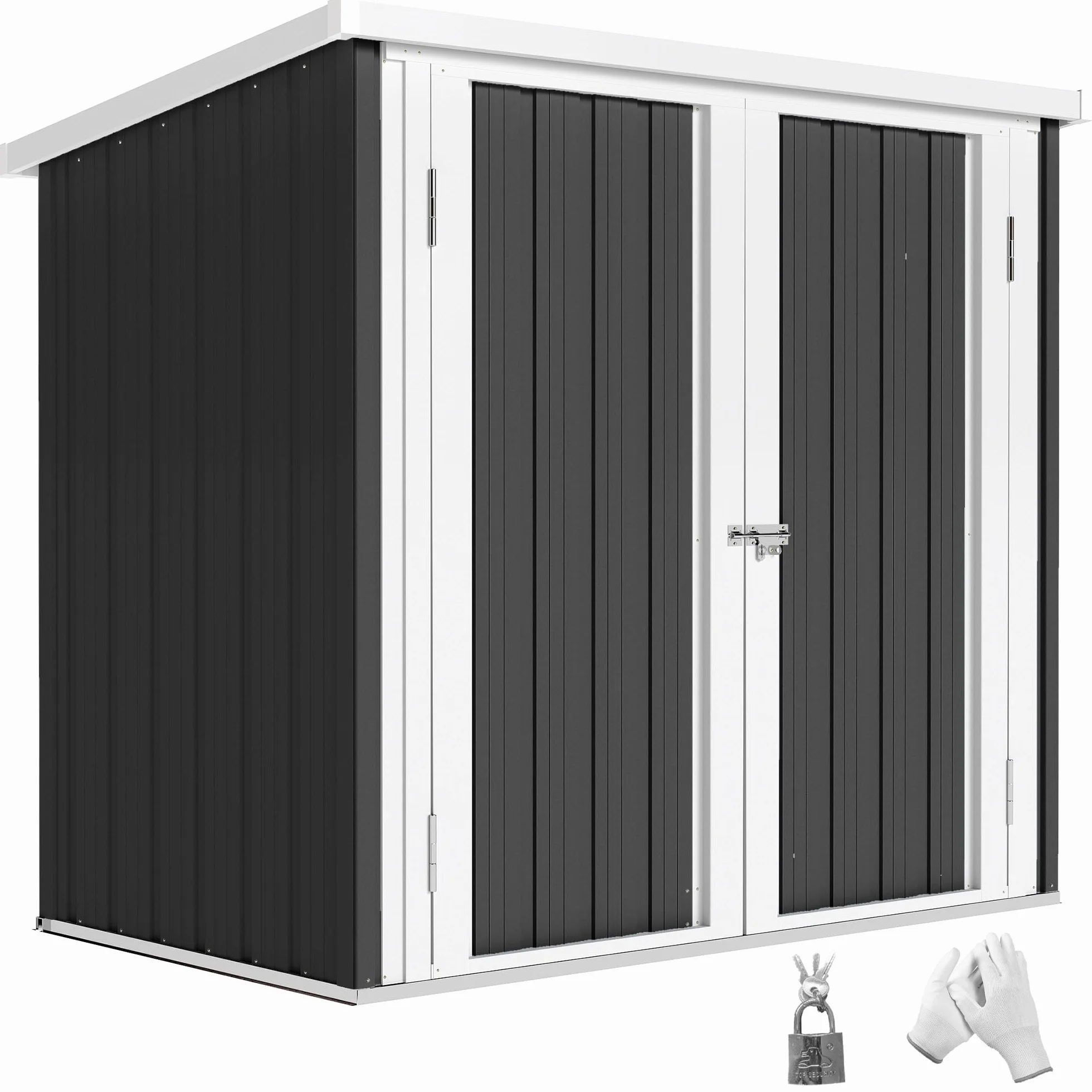 Outsunny Cobertizo de Jardín Metálico 1,26 m² 147x86x134 cm Caseta de Exterior con 2 Puertas y Cerradura