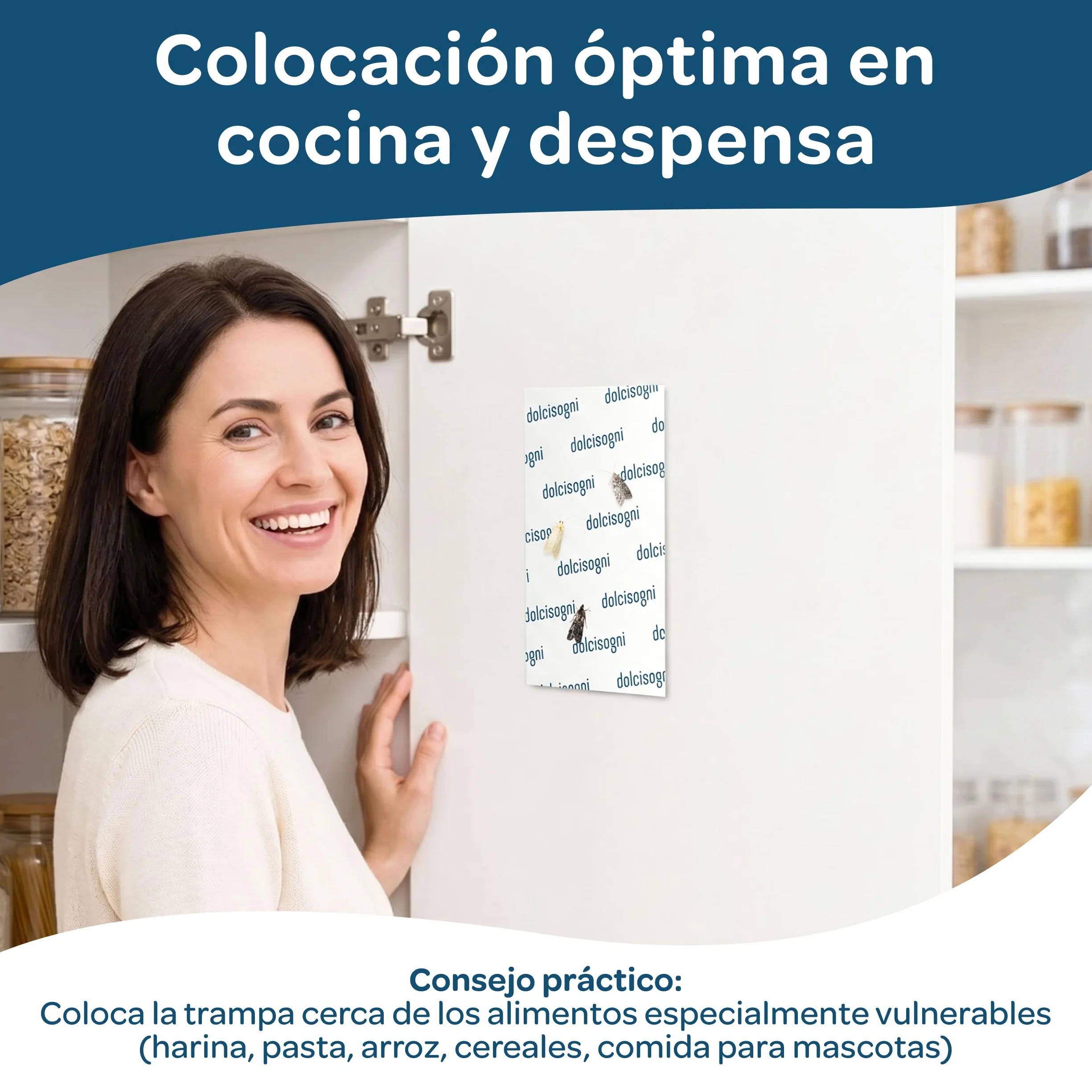 DOLCI SOGNI Trampa Polillas Alimentos 12 Hojas Antipolillas sin Biocidas Made in Germany Trampa Adhesiva Feromonas