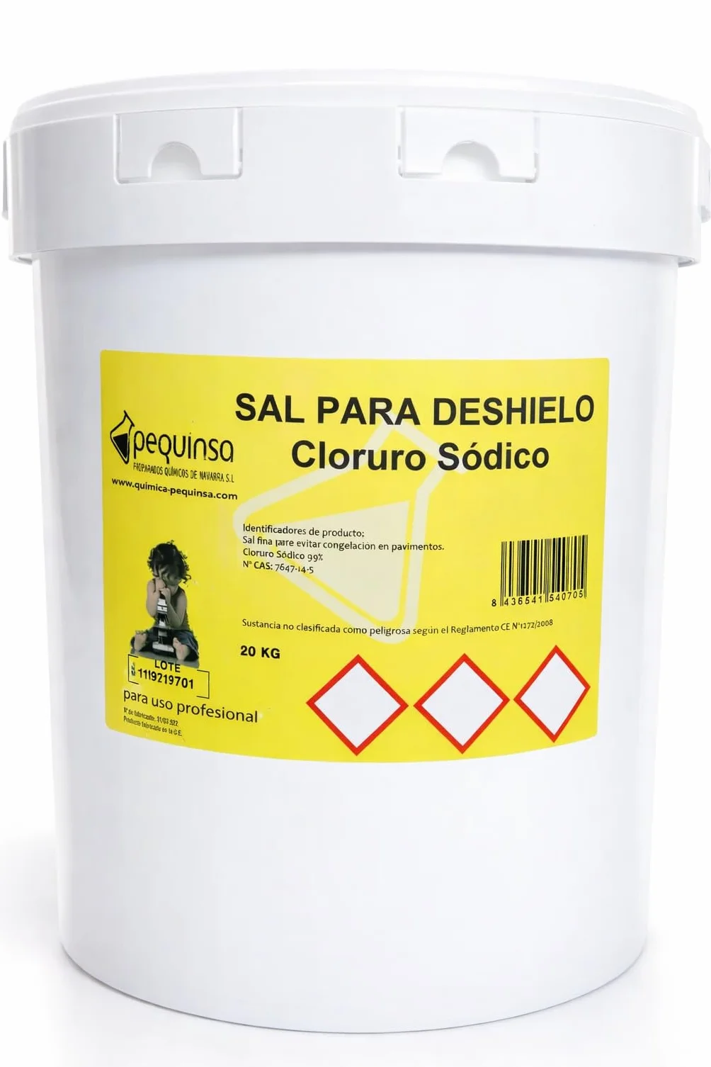Sal para deshielo cubo 20 kg carreteras aparcamientos