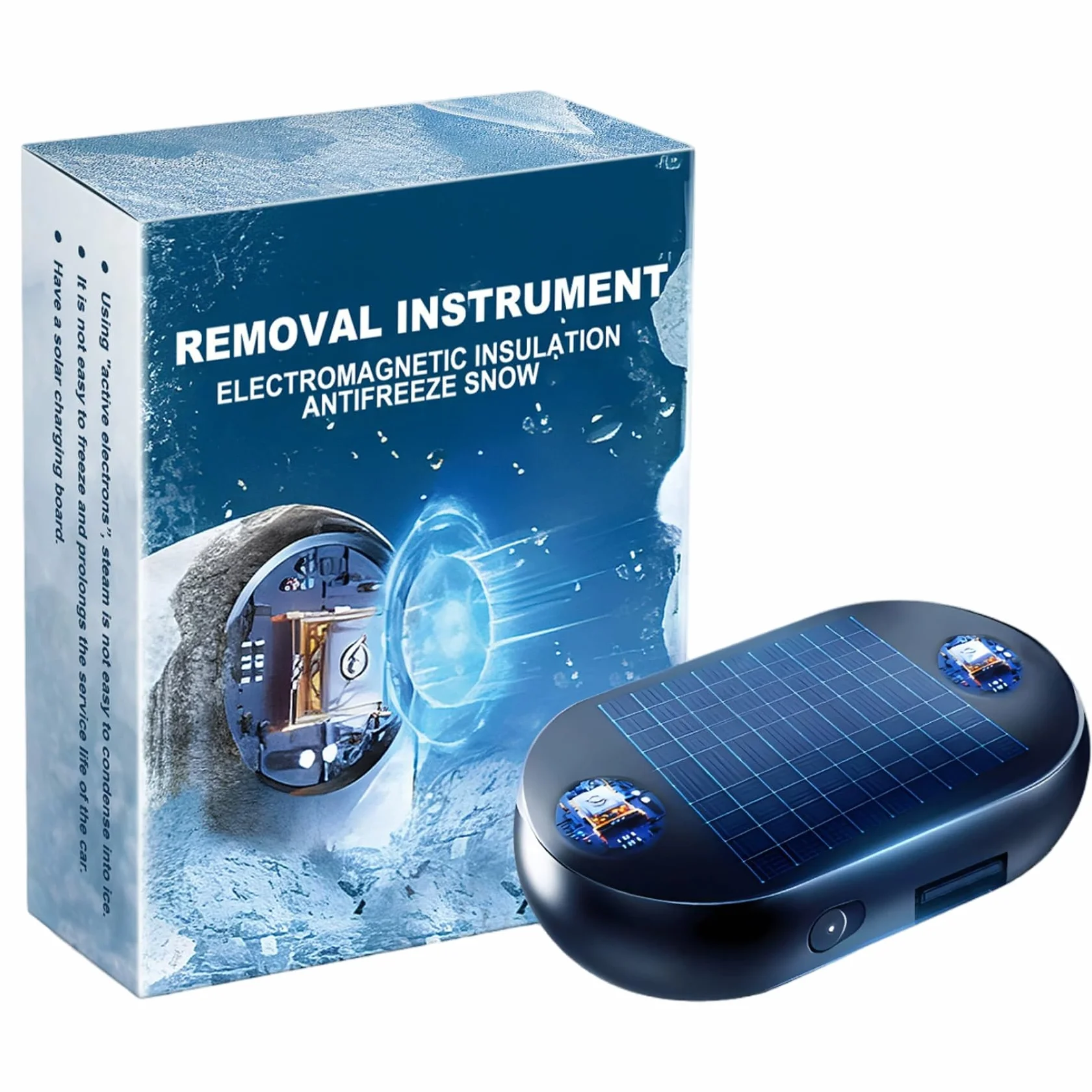 Quitanieves electromagnético portátil para automóviles Solar USB Descongelador anticongelante