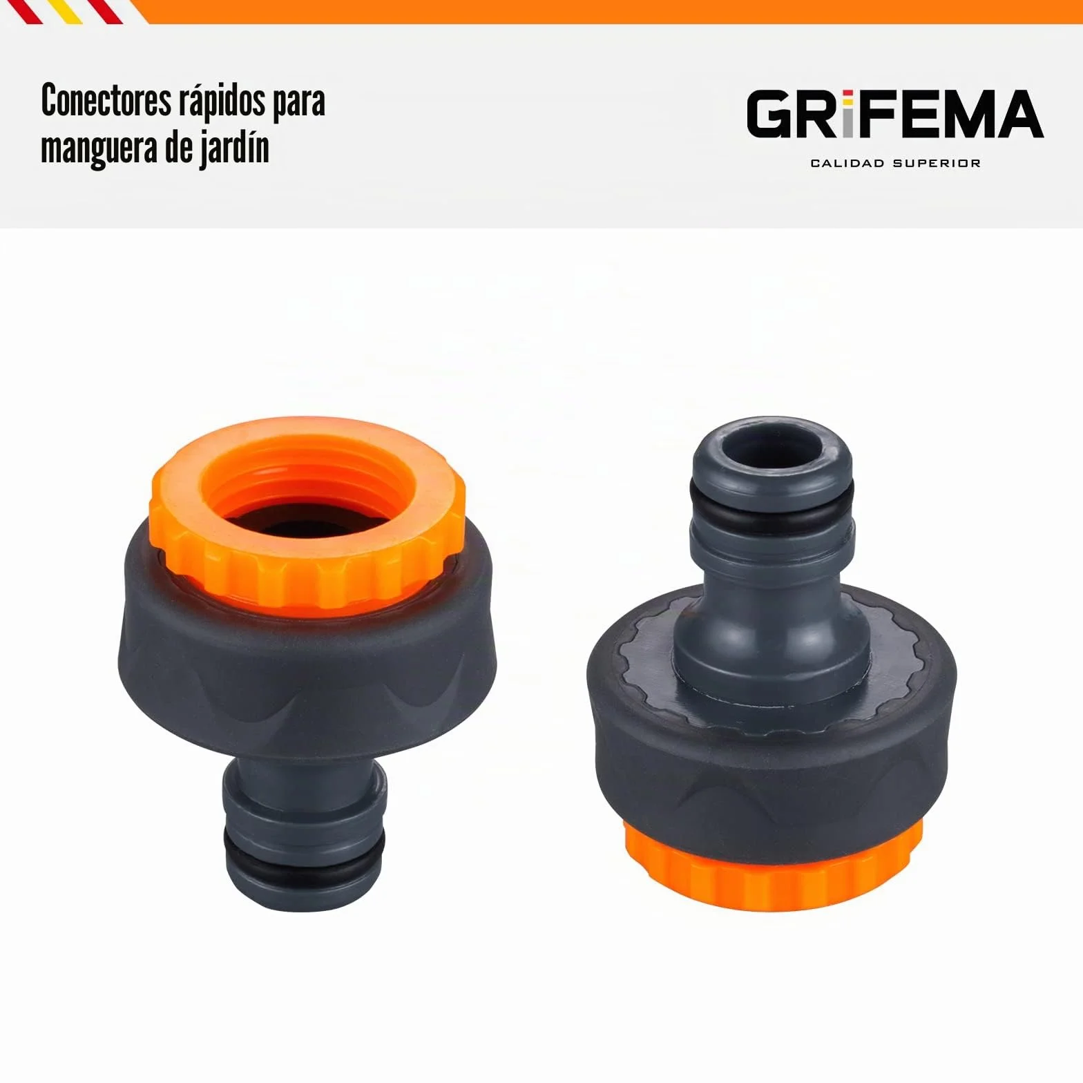 GRIFEMA GE1101 Racor de Grifo Hembra 3/4 pulgadas - 1/2 pulgadas Universal Protección Solar