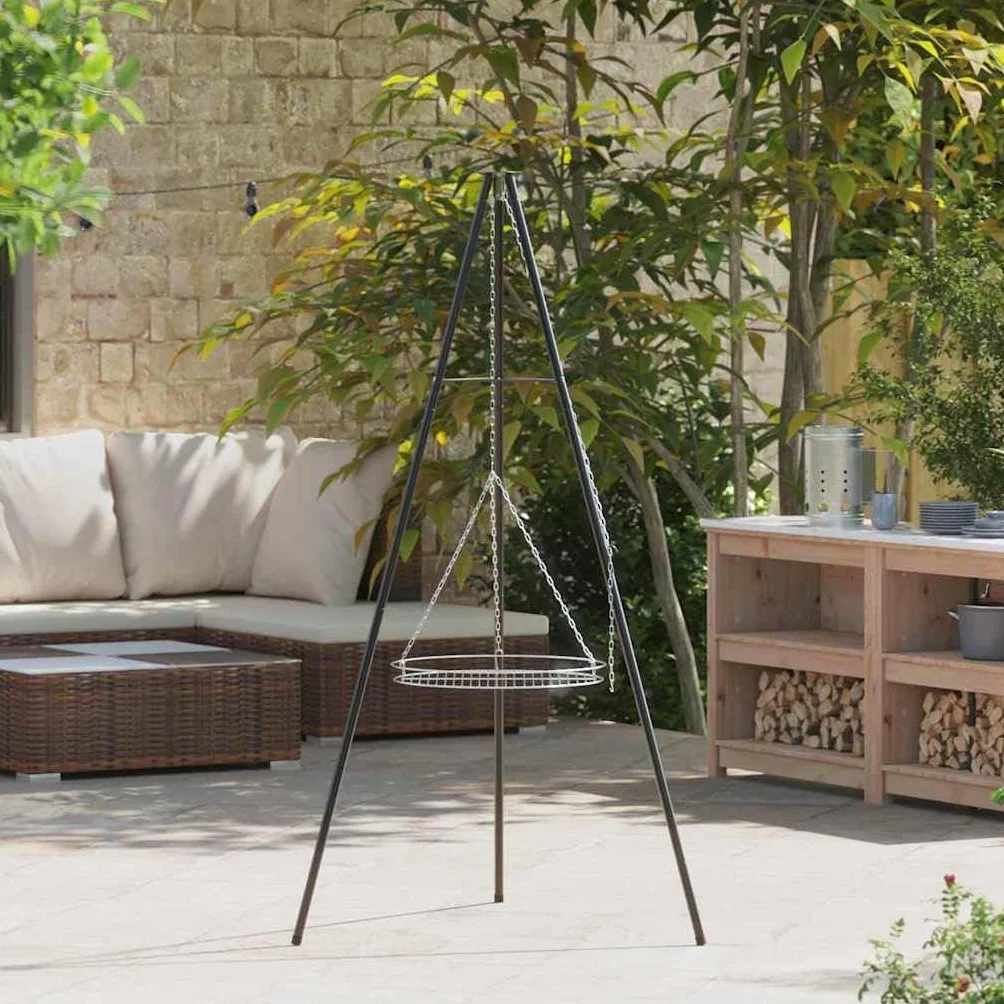 Genérico Trípode para Fogata Negro 92 x 92 x 171.5 cm Acero,Casa y jardín,Cocina y Comedor,Electrodomésticos de cocina-42010331