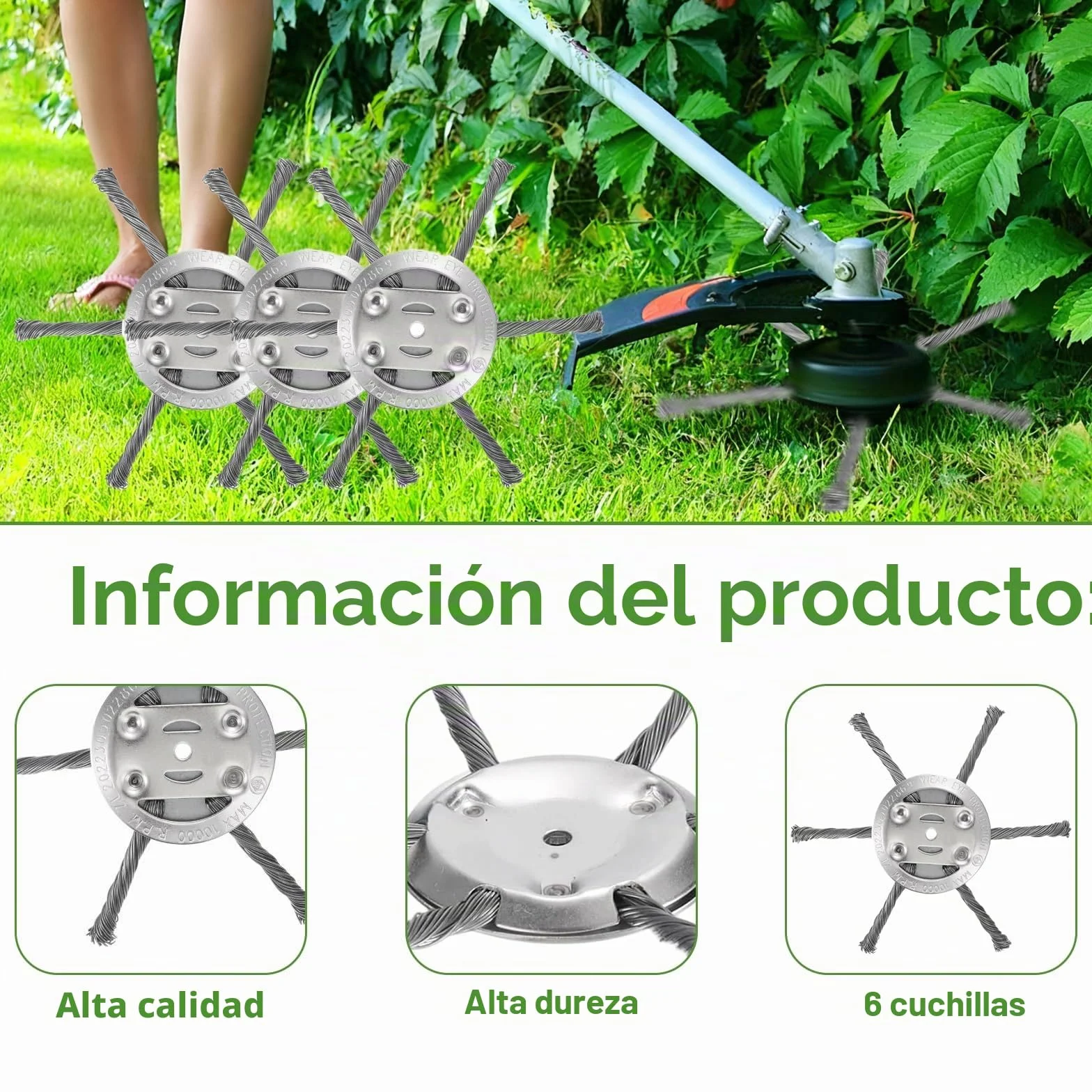 Cepillos para desbrozadora de césped, diámetro interior 5 mm, accesorio cabezal de repuesto