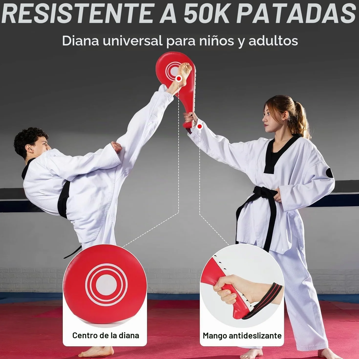 DEWEL Juego de Almohadillas de Piel Sintética para Kickboxing, Boxeo Tailandés, Karate