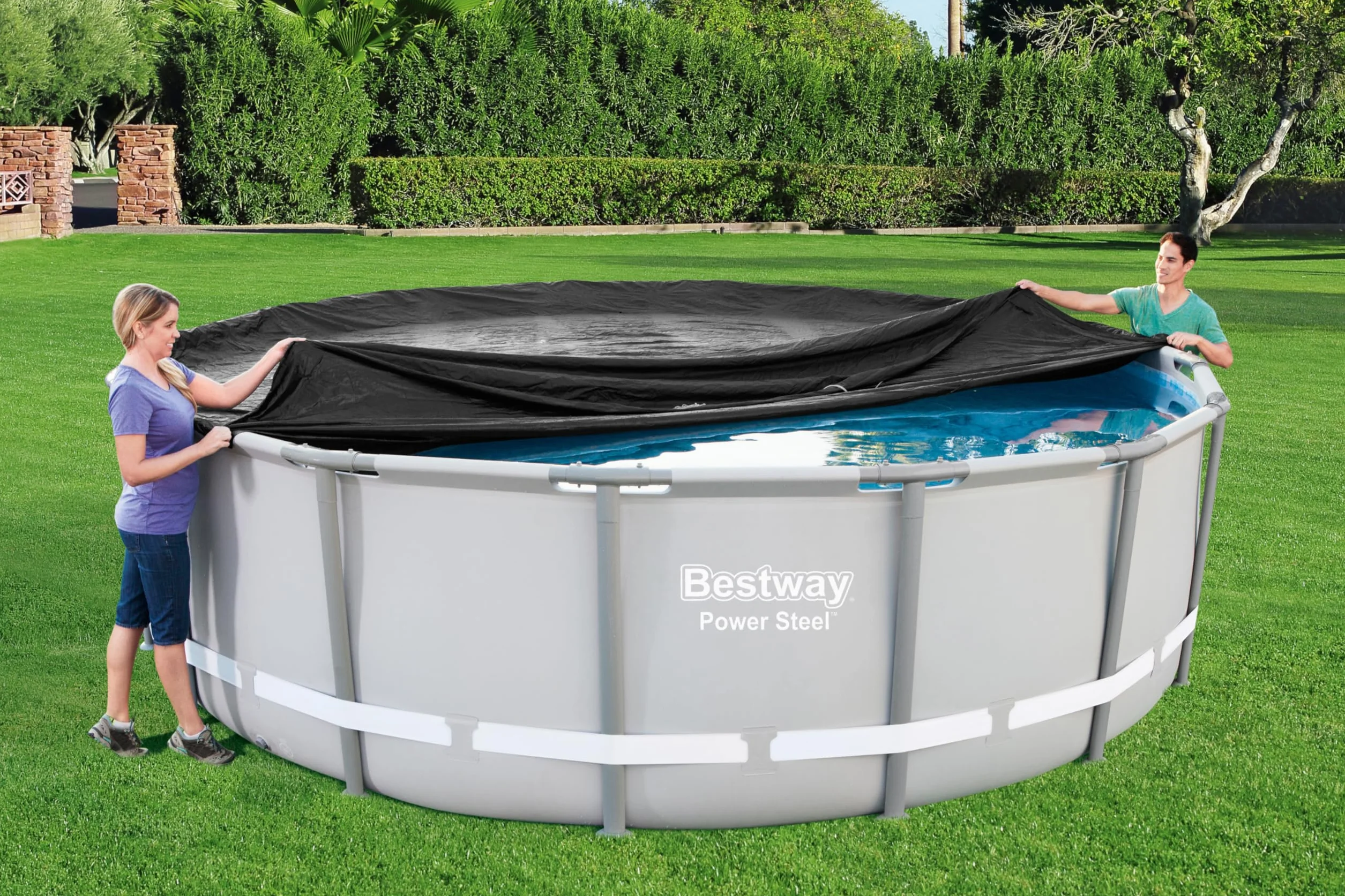 BESTWAY Cobertor de Invierno Piscina PVC Negro Ø493 cm