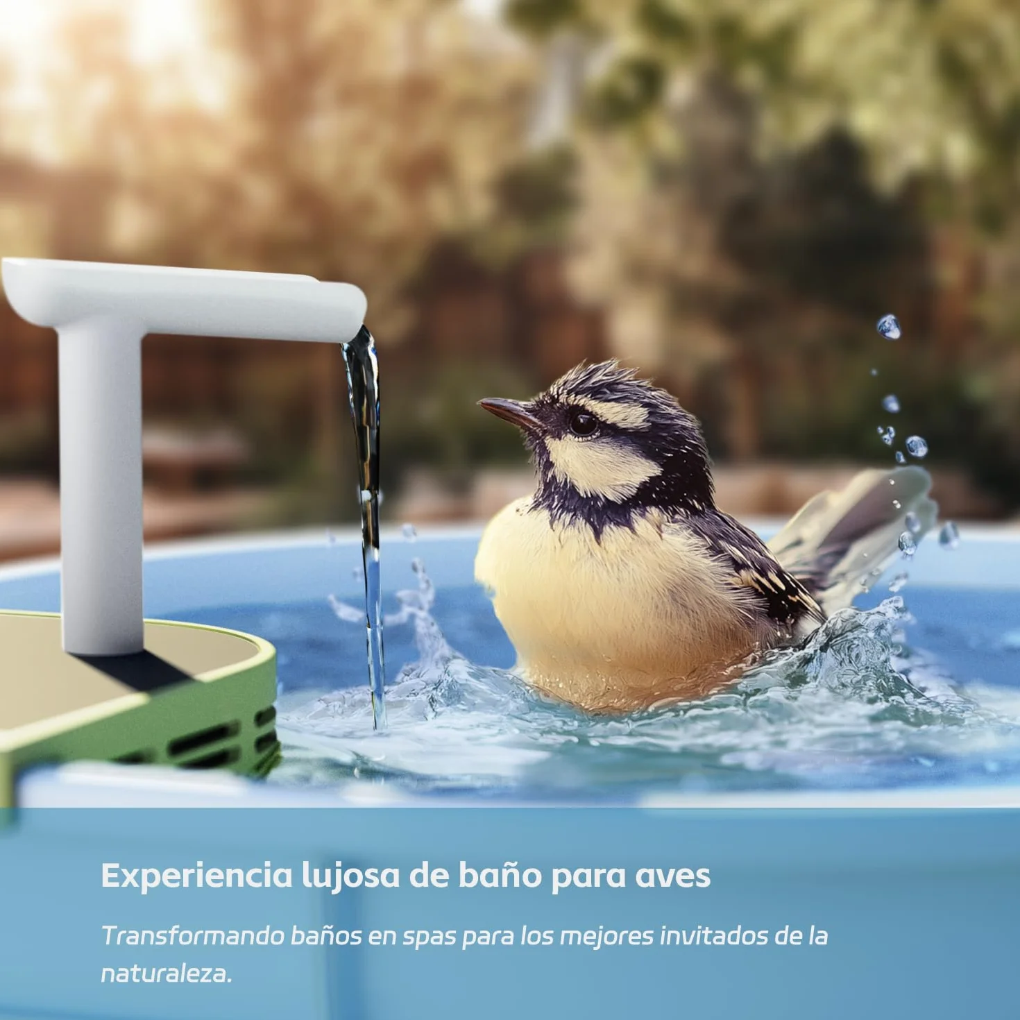 RELI Birddy Original Smart Bird Bath con cámara solar