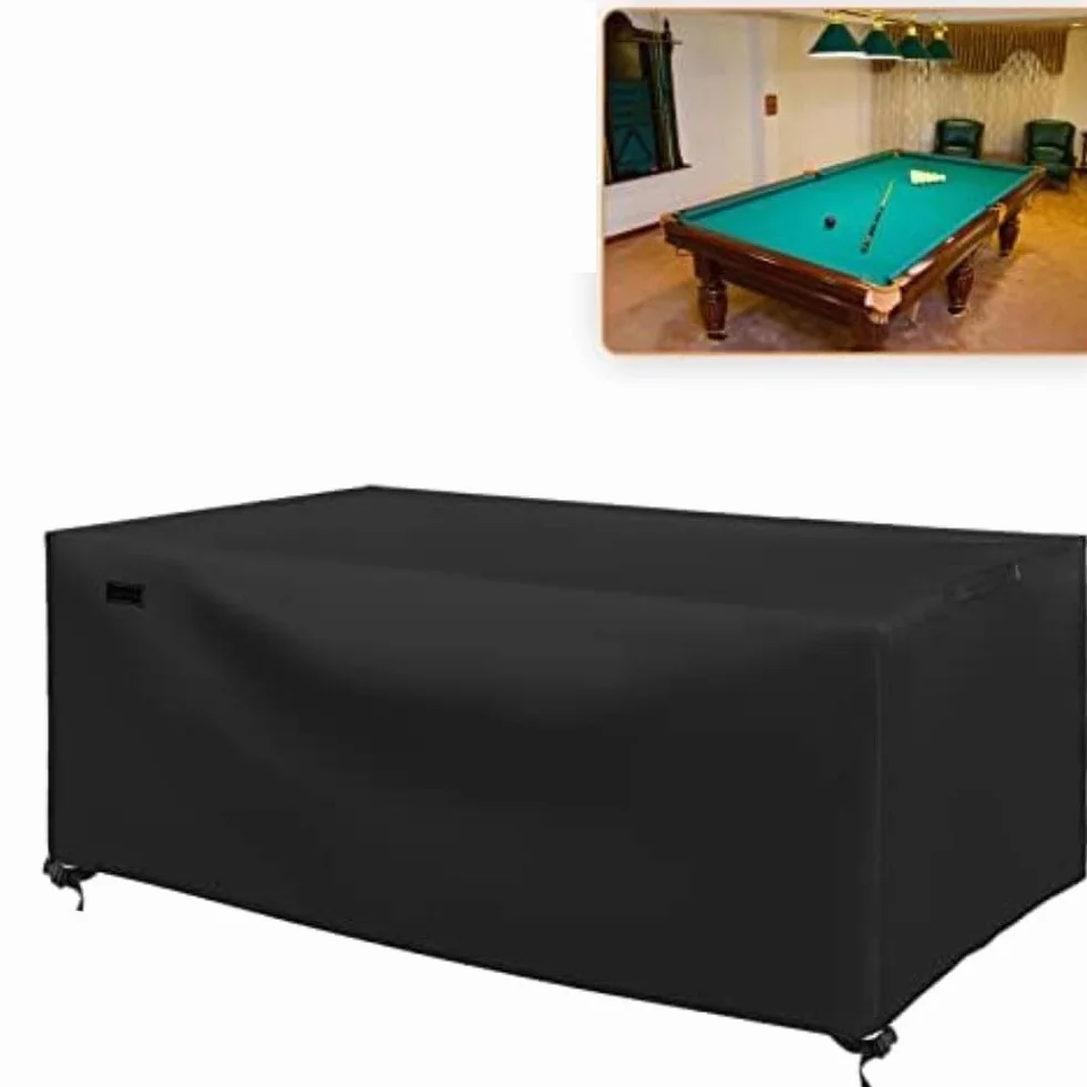 Funda para mesa de billar de 8 pies, tela Oxford 600D impermeable, hebillas resistentes al viento y cordón