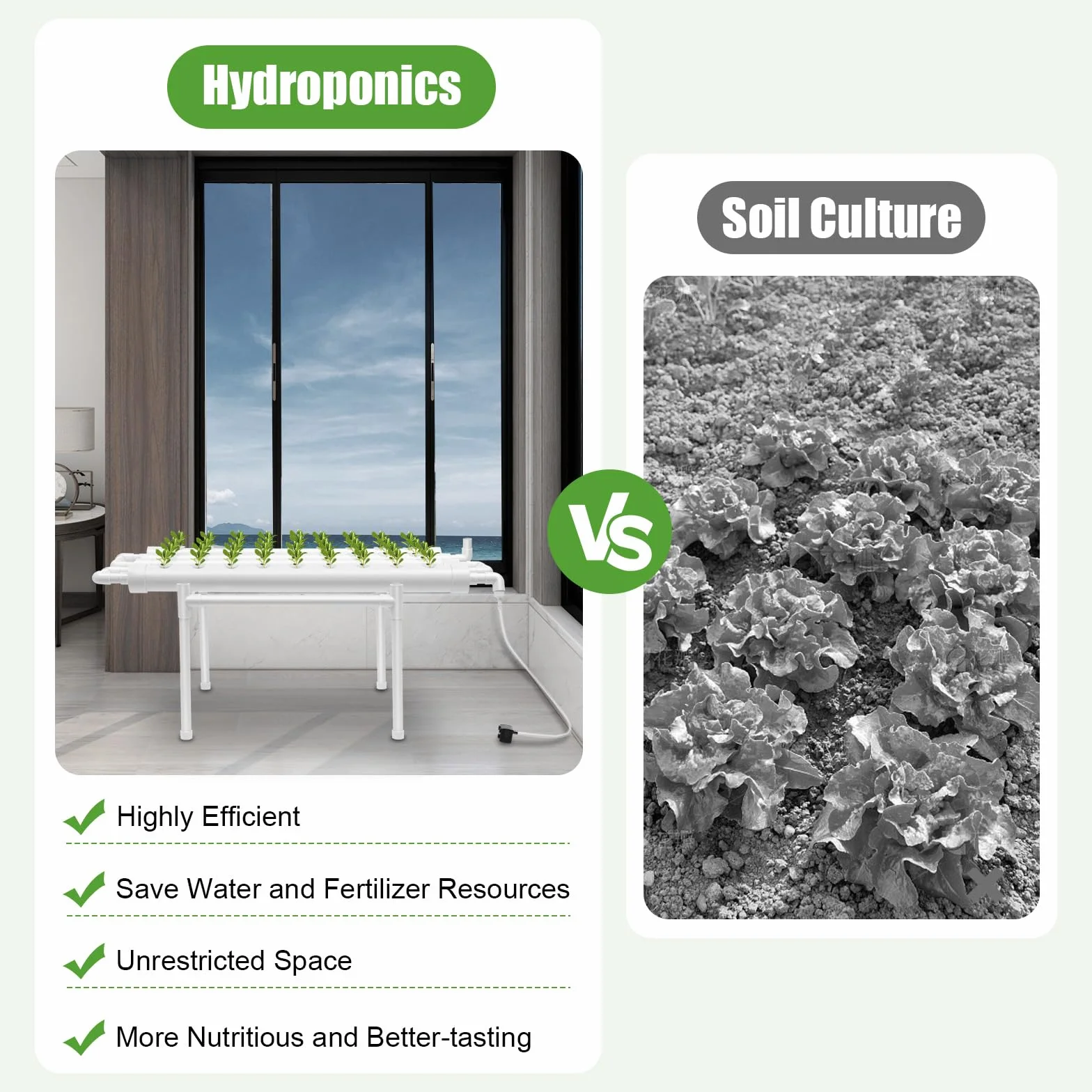 Kit de cultivo hidropónico Site de 36 ubicaciones, 4 tubos, sistemas de cultivo de plantas sin tierra, sistemas de cultivo de plantas sin tierra, juegos de cultivo hidropónico con bomba de
